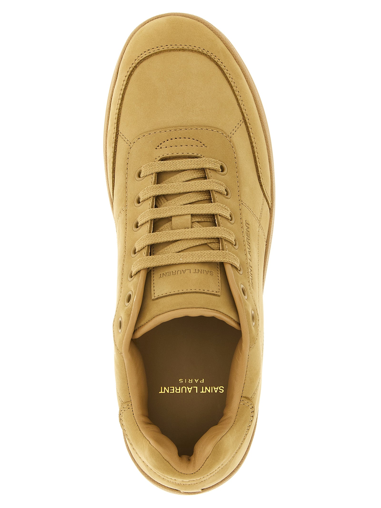 Saint Laurent Beige Calfskin Men's Sneakers