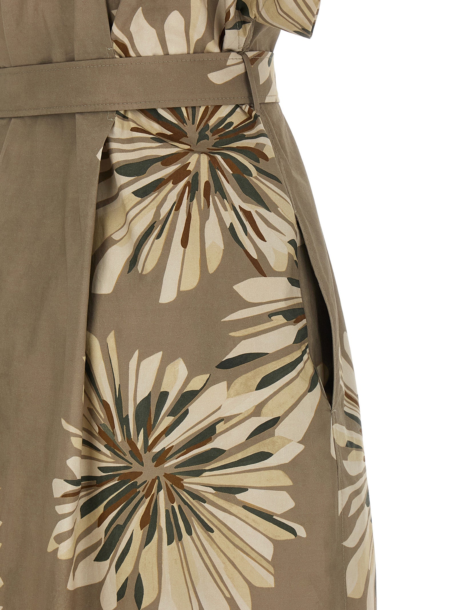 Brunello Cucinelli Bicolor Cotton Long Women's Dress