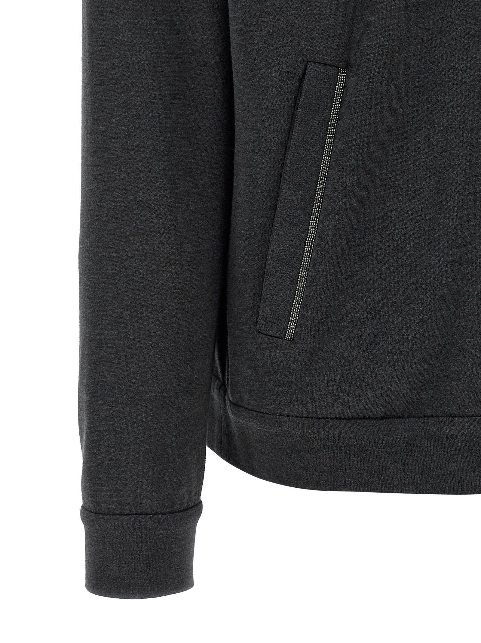Brunello Cucinelli Gray Cotton Women's Hoodie