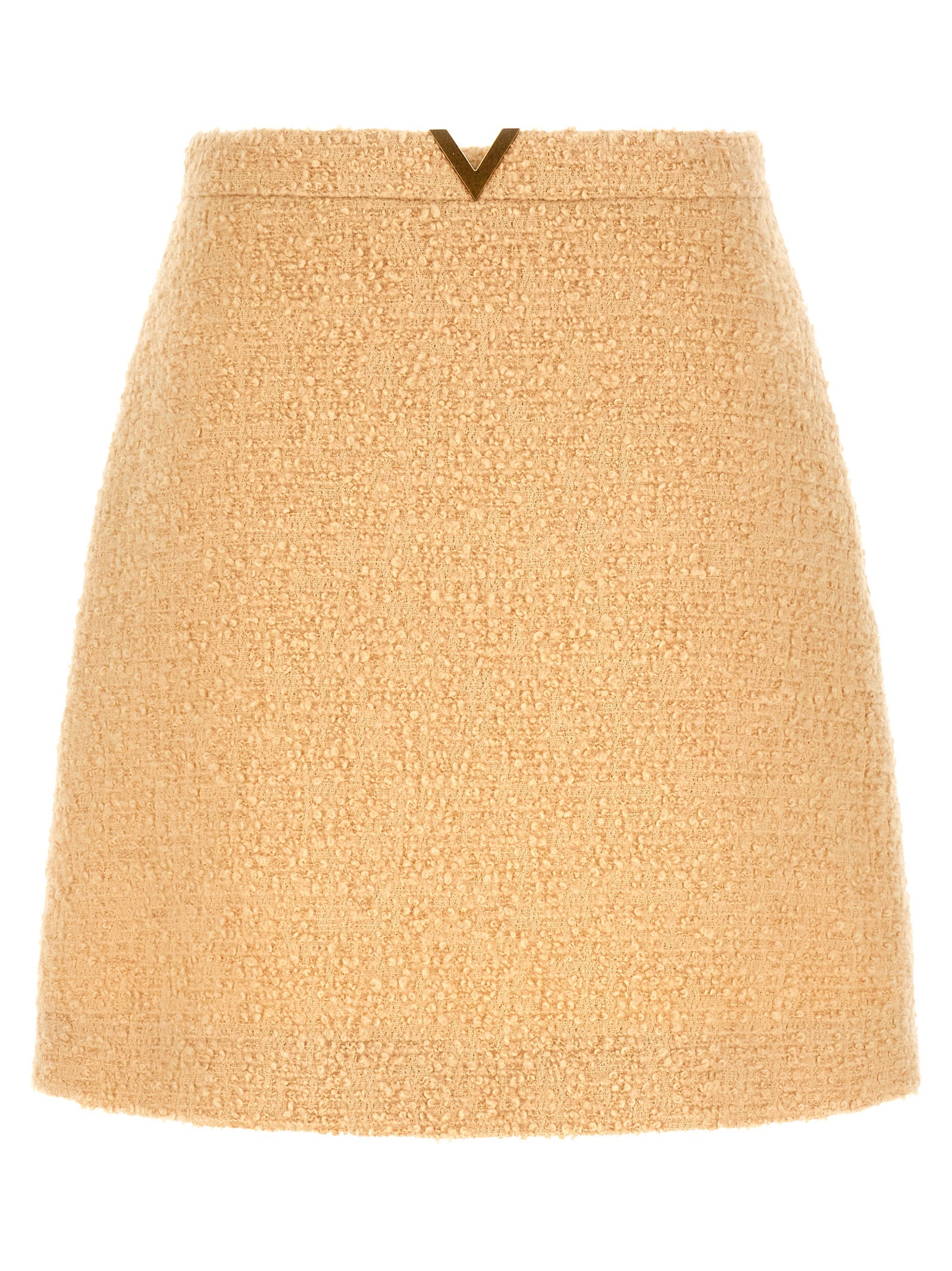 Valentino Garavani Beige Virgin Wool Long Women's Skirt
