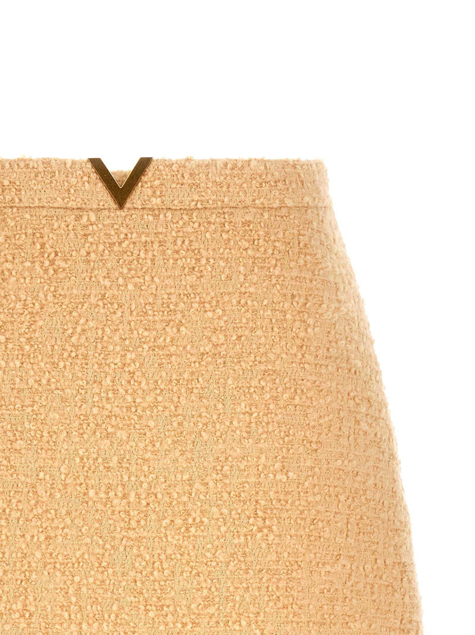 Valentino Garavani Beige Virgin Wool Long Women's Skirt