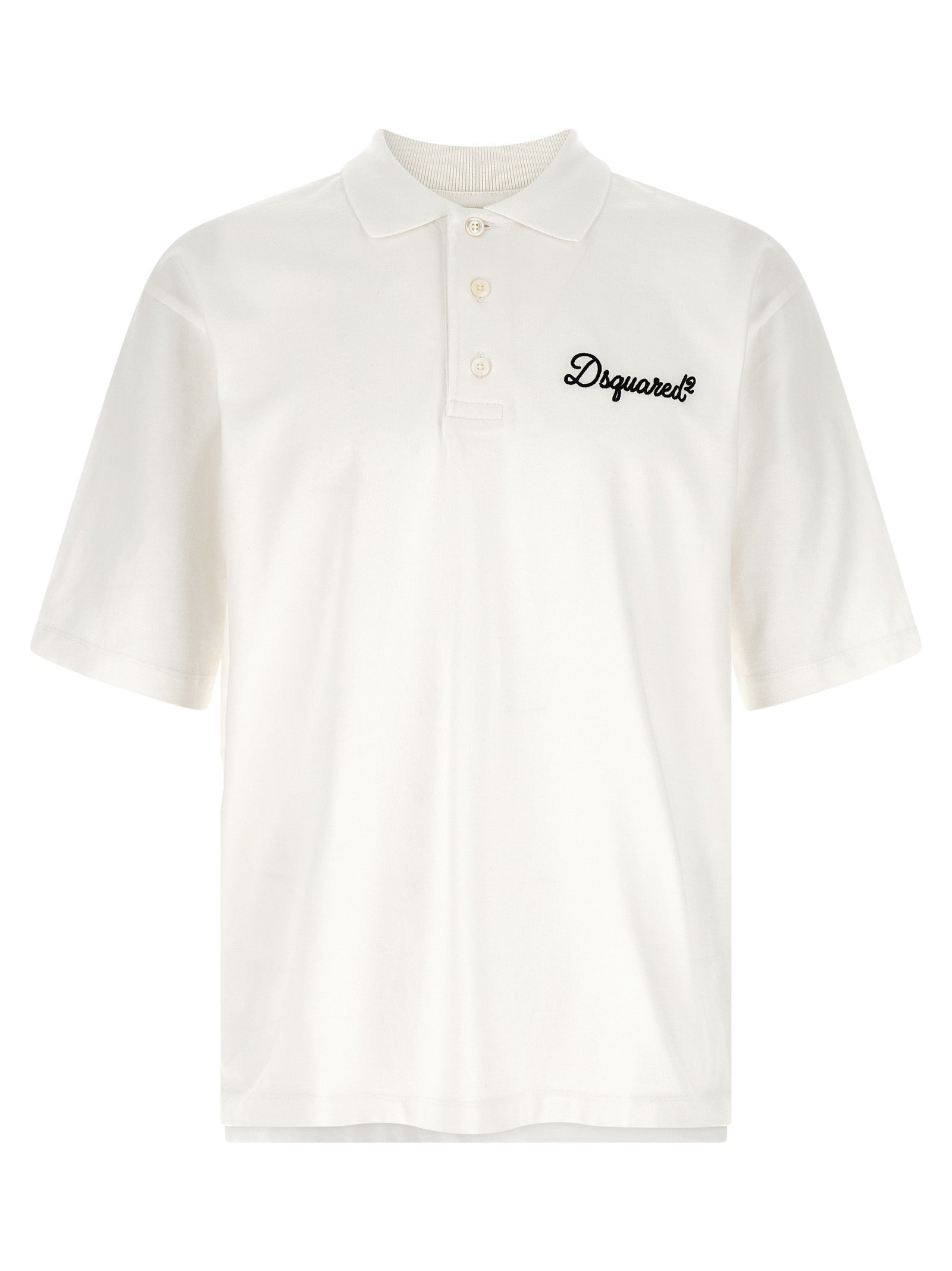 Dsquared² White Cotton Polo Men's Shirt