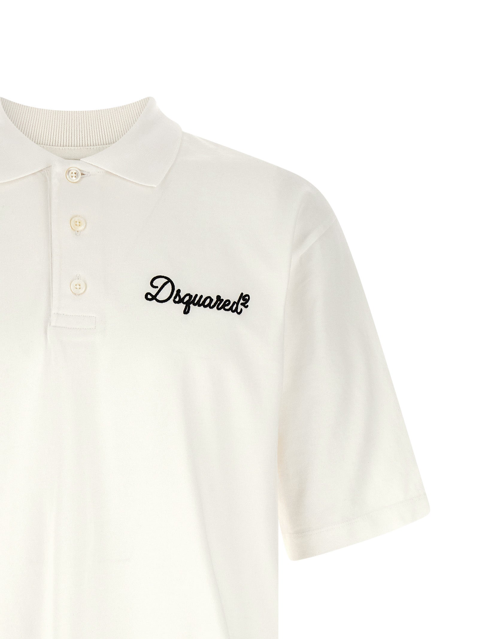 Dsquared² White Cotton Polo Men's Shirt