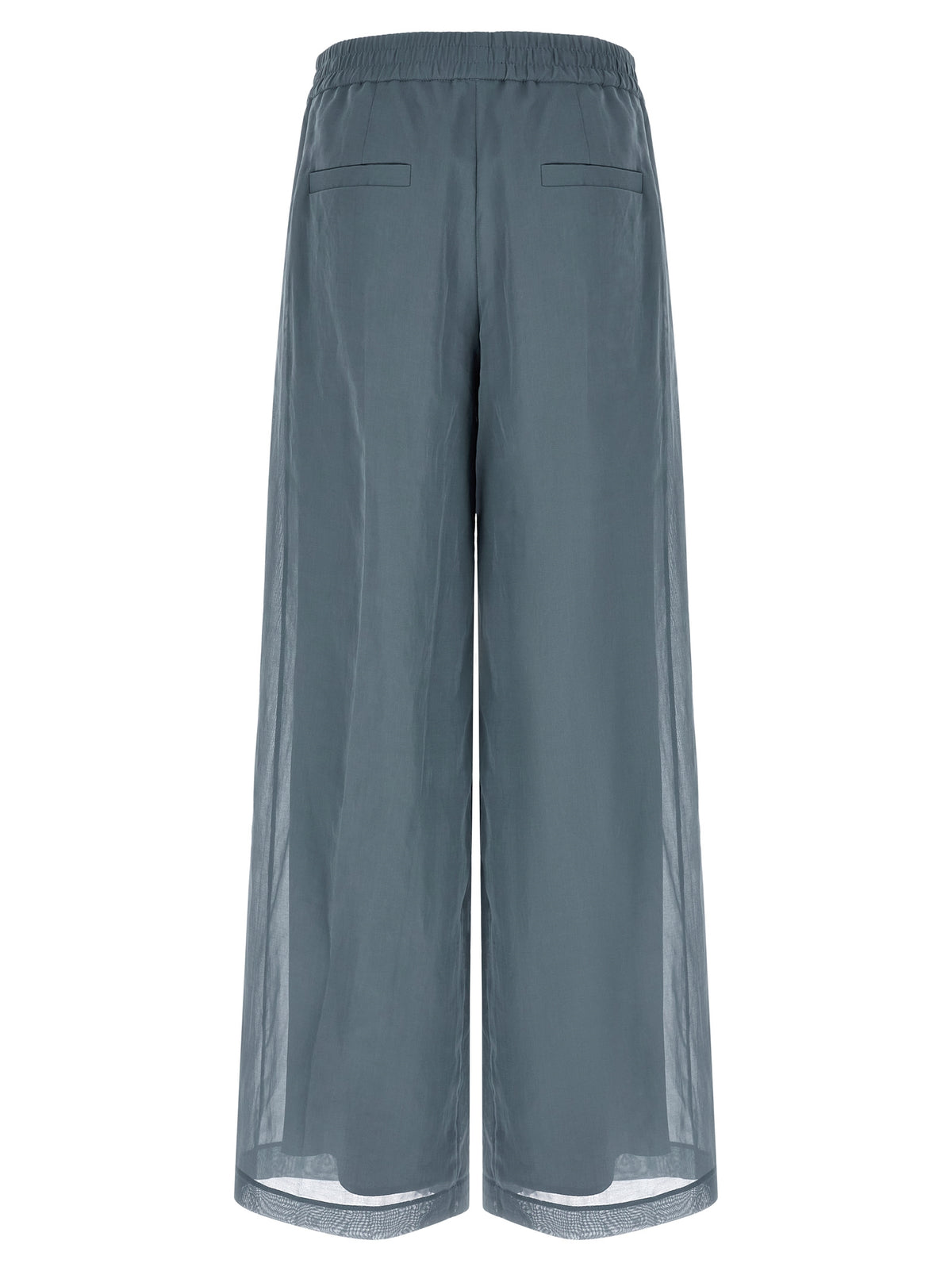 Brunello Cucinelli Blue Cotton Casual Women's Pants