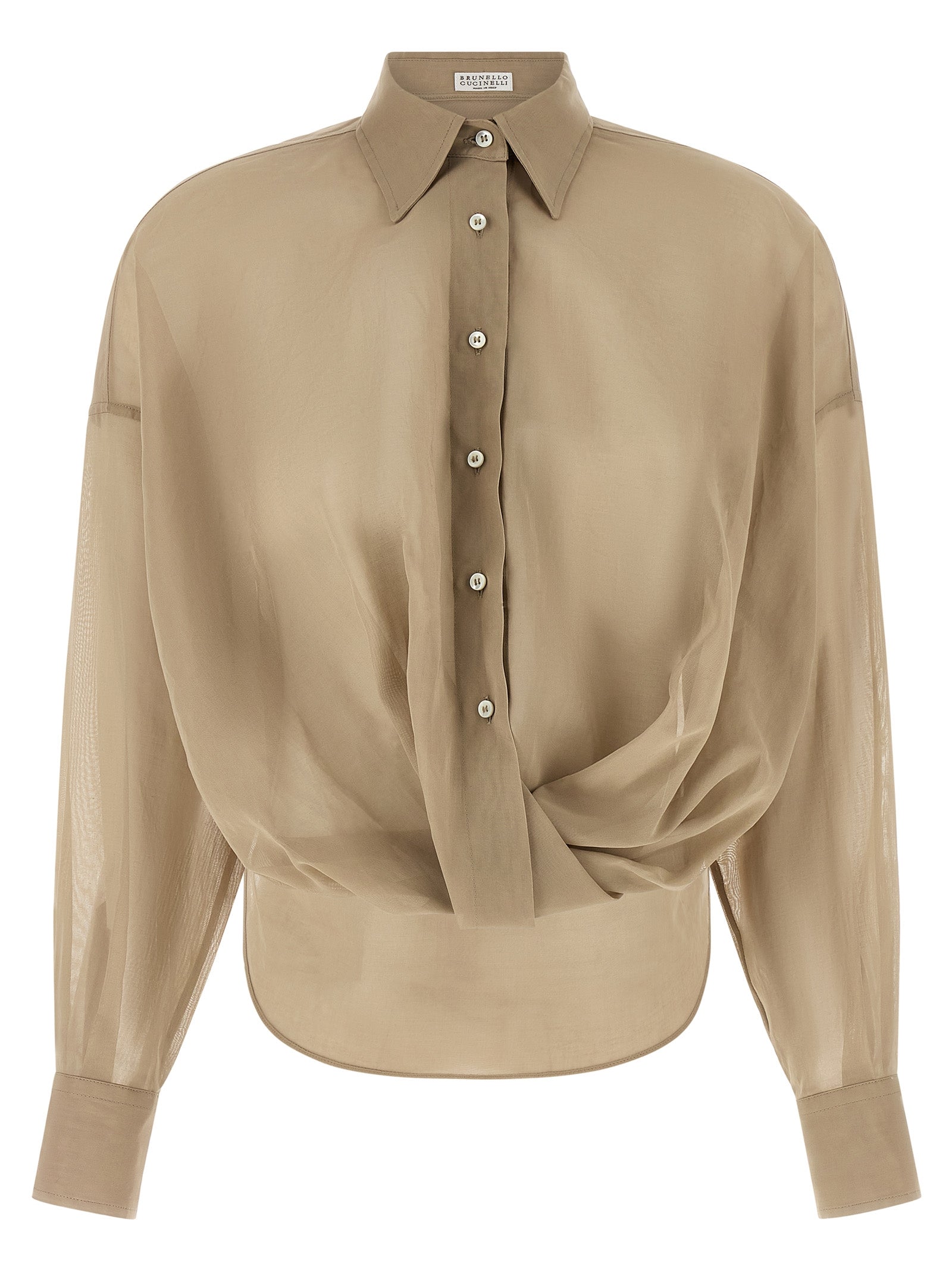 Brunello Cucinelli Beige Cotton Women's Blouse