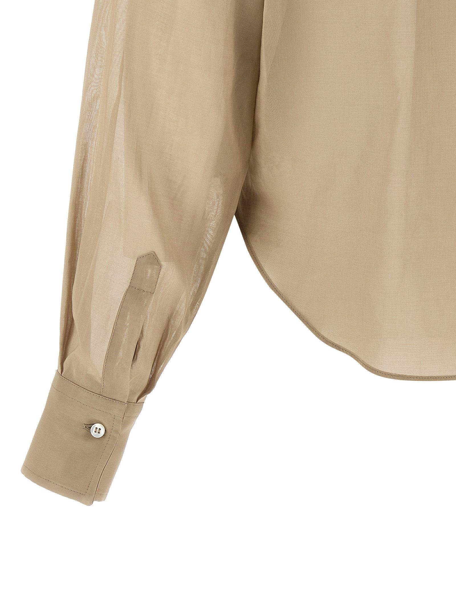 Brunello Cucinelli Beige Cotton Women's Blouse