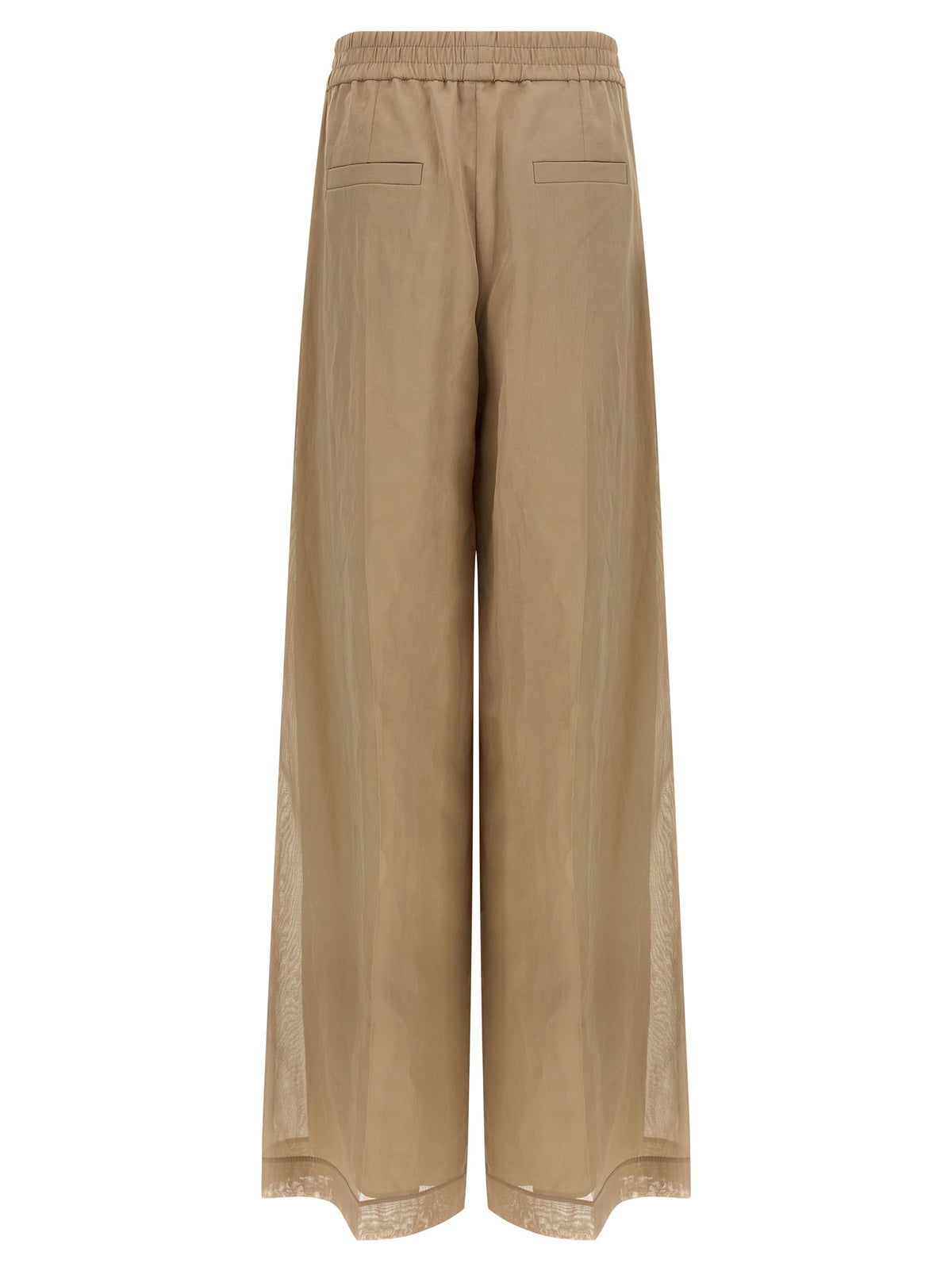 Brunello Cucinelli Beige Cotton Casual Women's Pants
