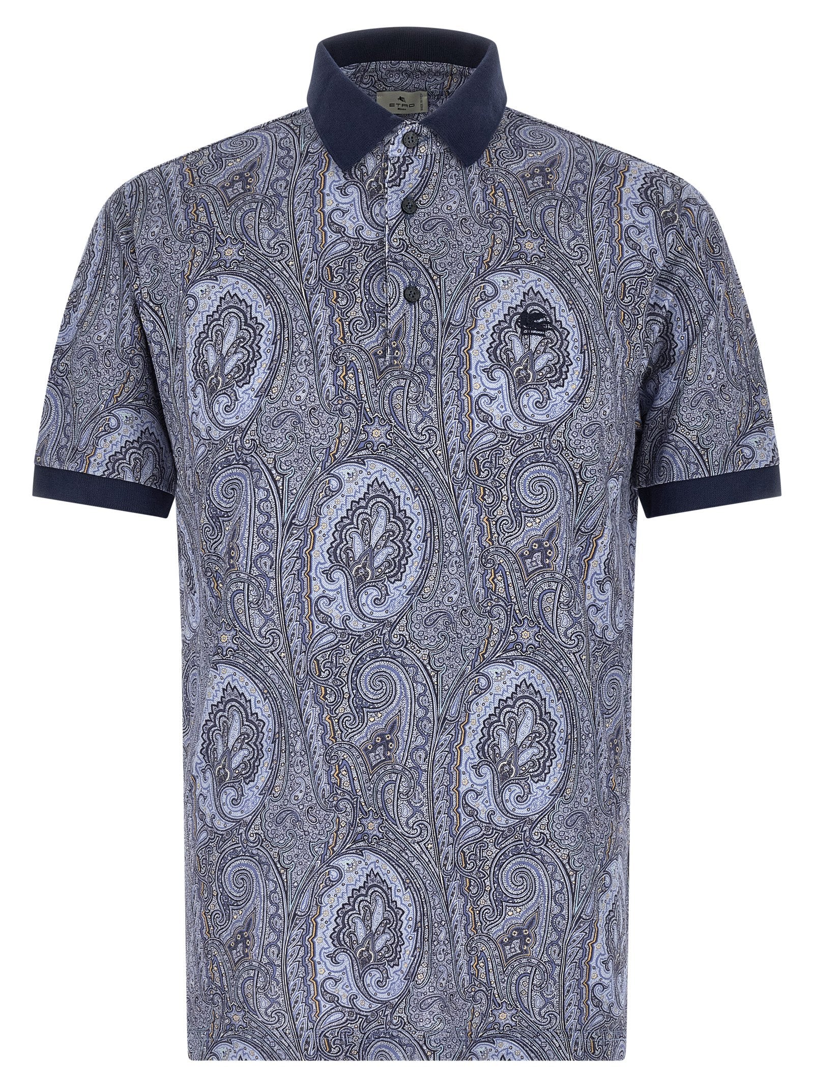 Etro Blue Cotton Polo Men's Shirt