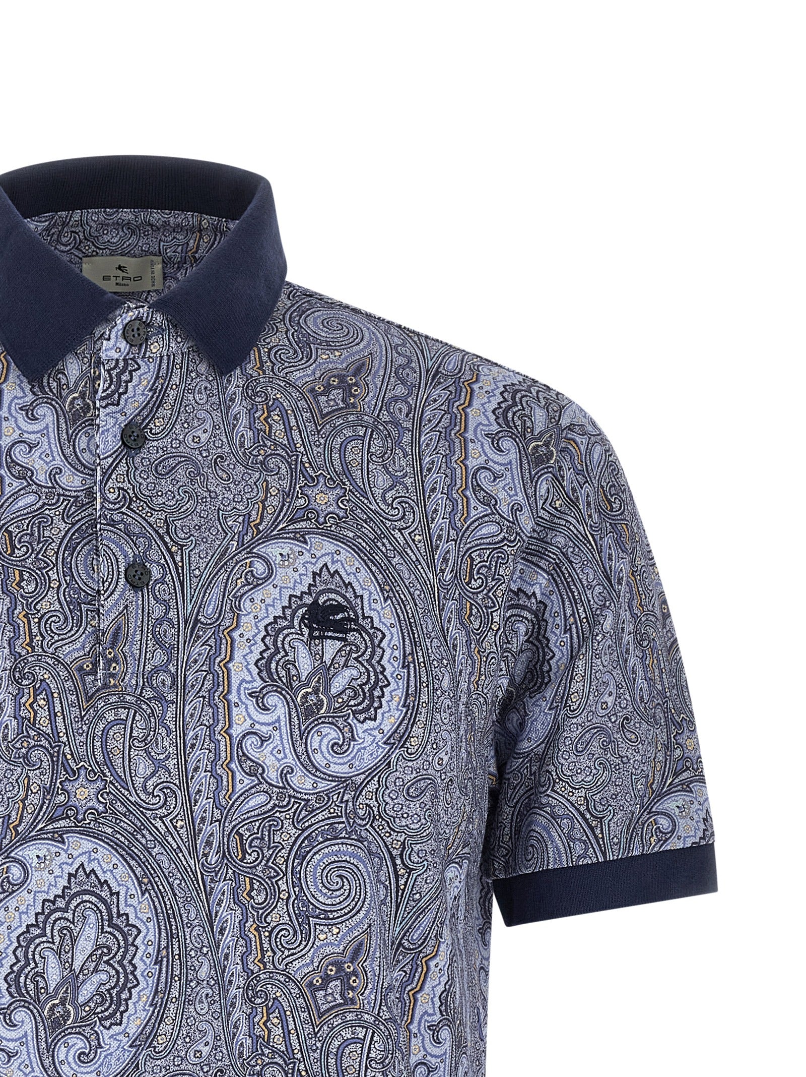 Etro Blue Cotton Polo Men's Shirt