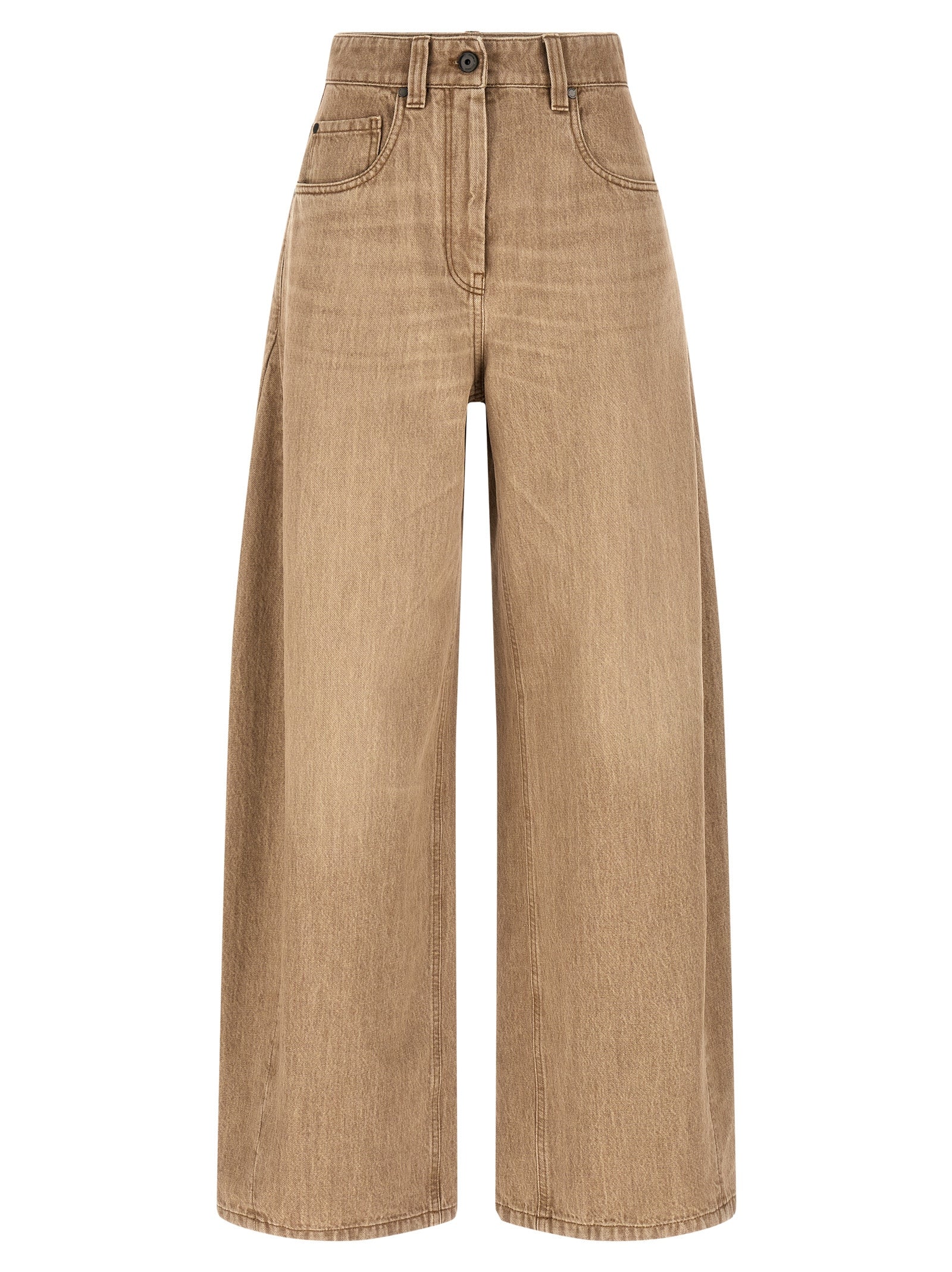 Brunello Cucinelli Beige Cotton Jeans Women's Denim