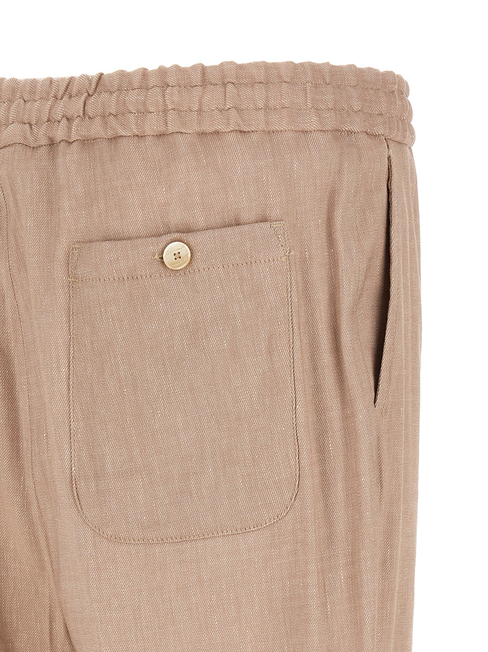 Etro Beige Linen Joggers (Workout Men's Pants)