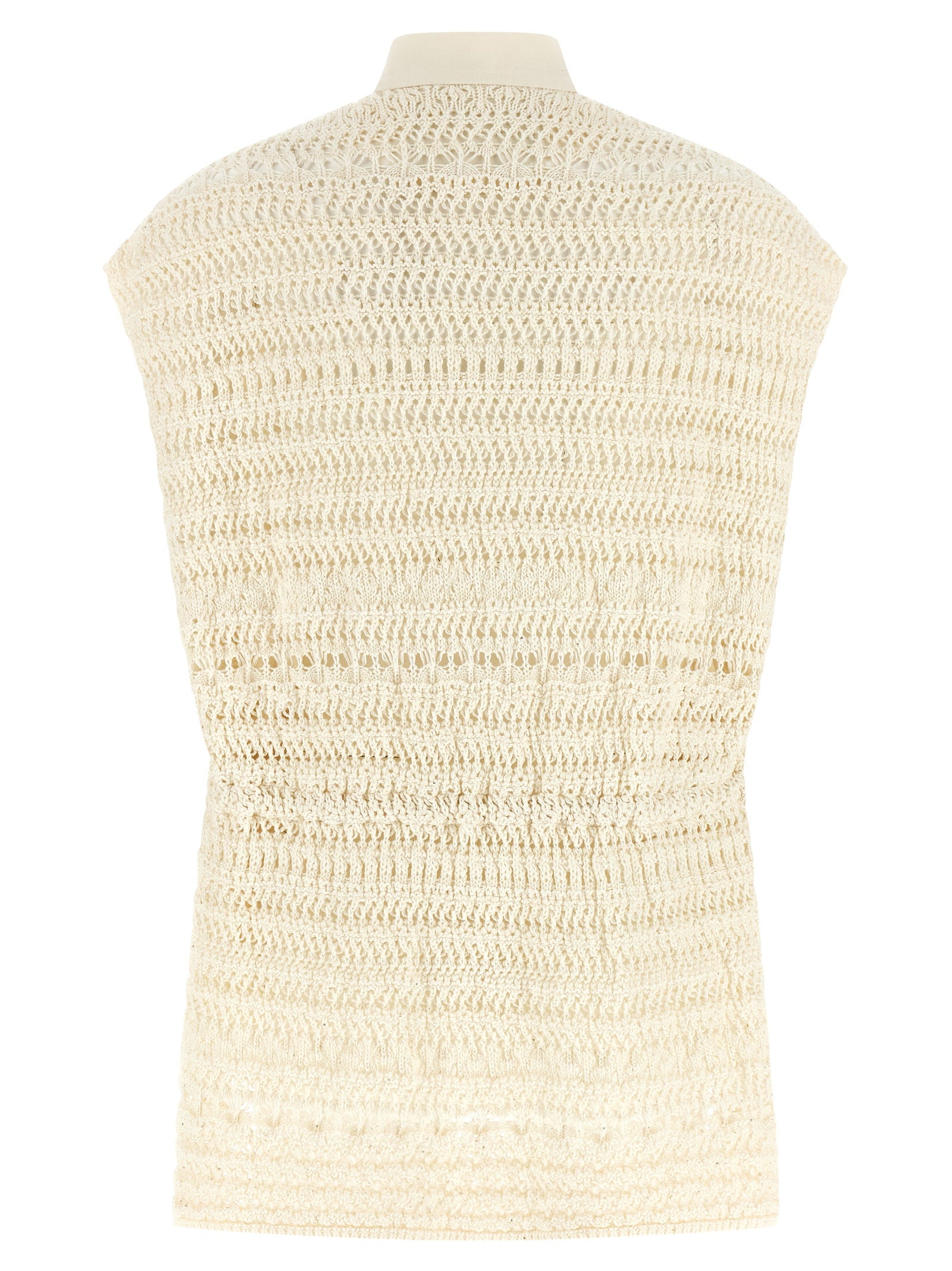 Fabiana Filippi Beige Cotton Sleeveless Women's Jacket