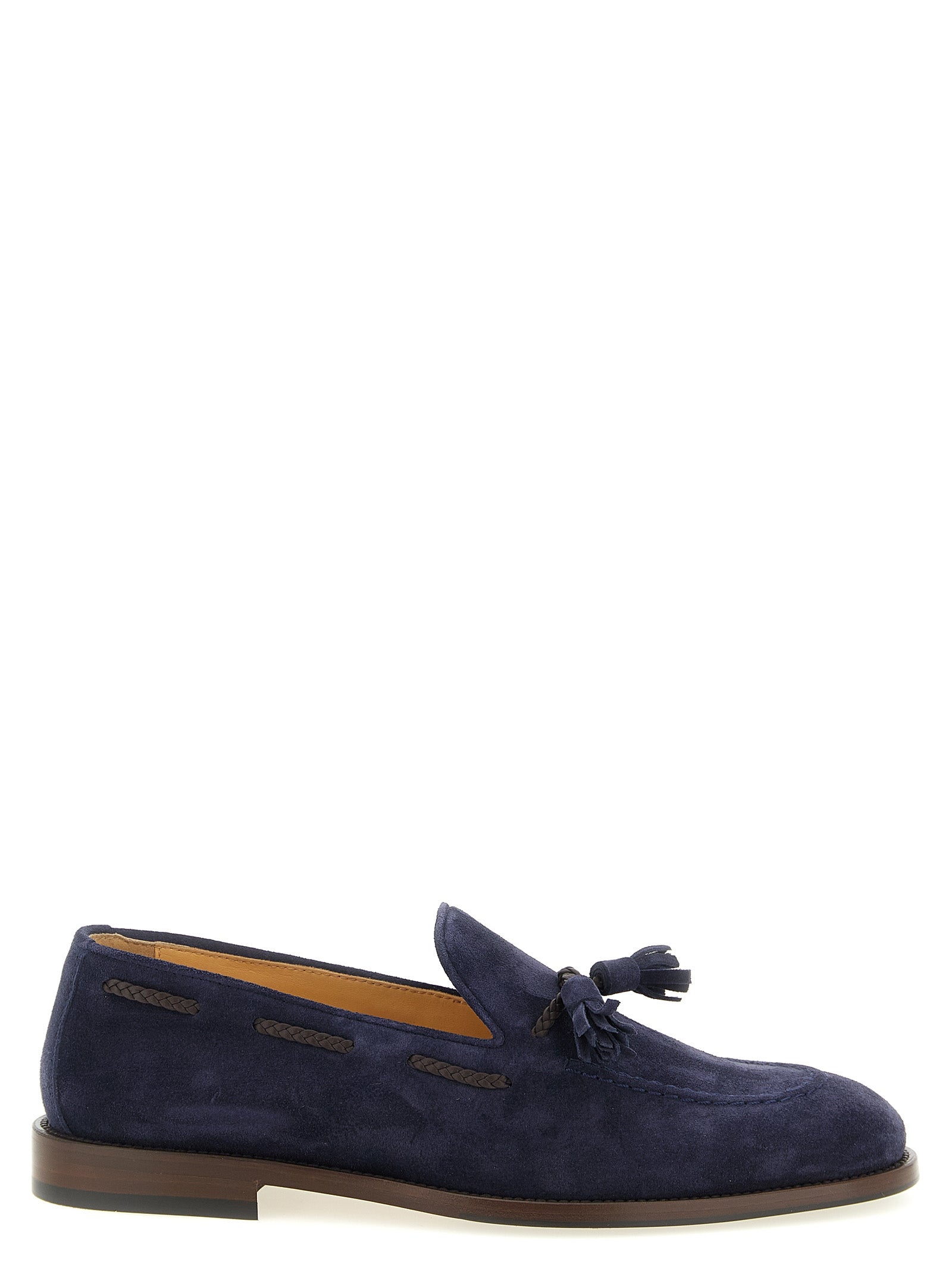 Brunello Cucinelli Blue Calfskin Slip-On Men's Loafers