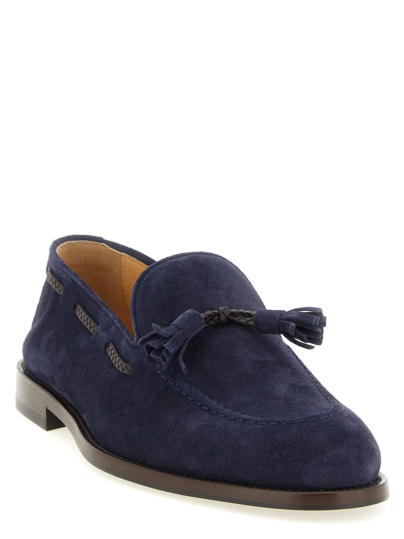 Brunello Cucinelli Blue Calfskin Slip-On Men's Loafers