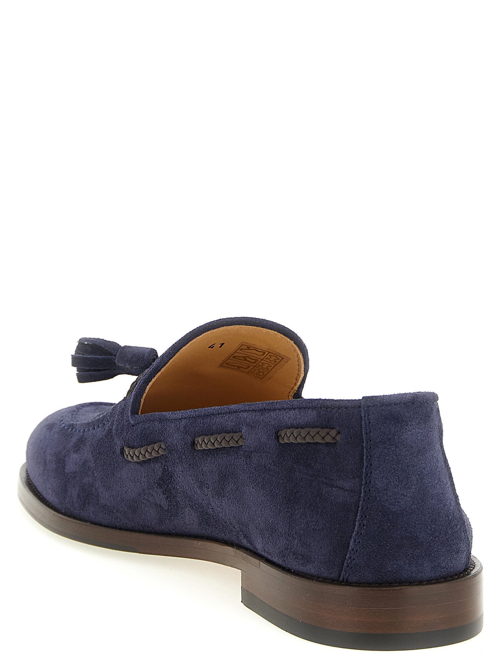 Brunello Cucinelli Blue Calfskin Slip-On Men's Loafers