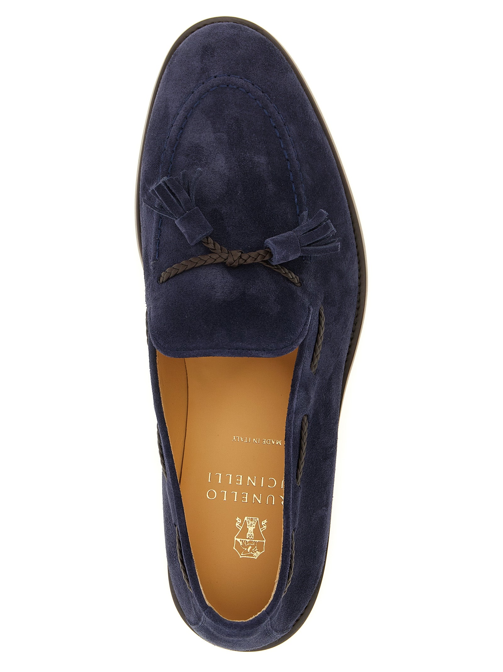Brunello Cucinelli Blue Calfskin Slip-On Men's Loafers