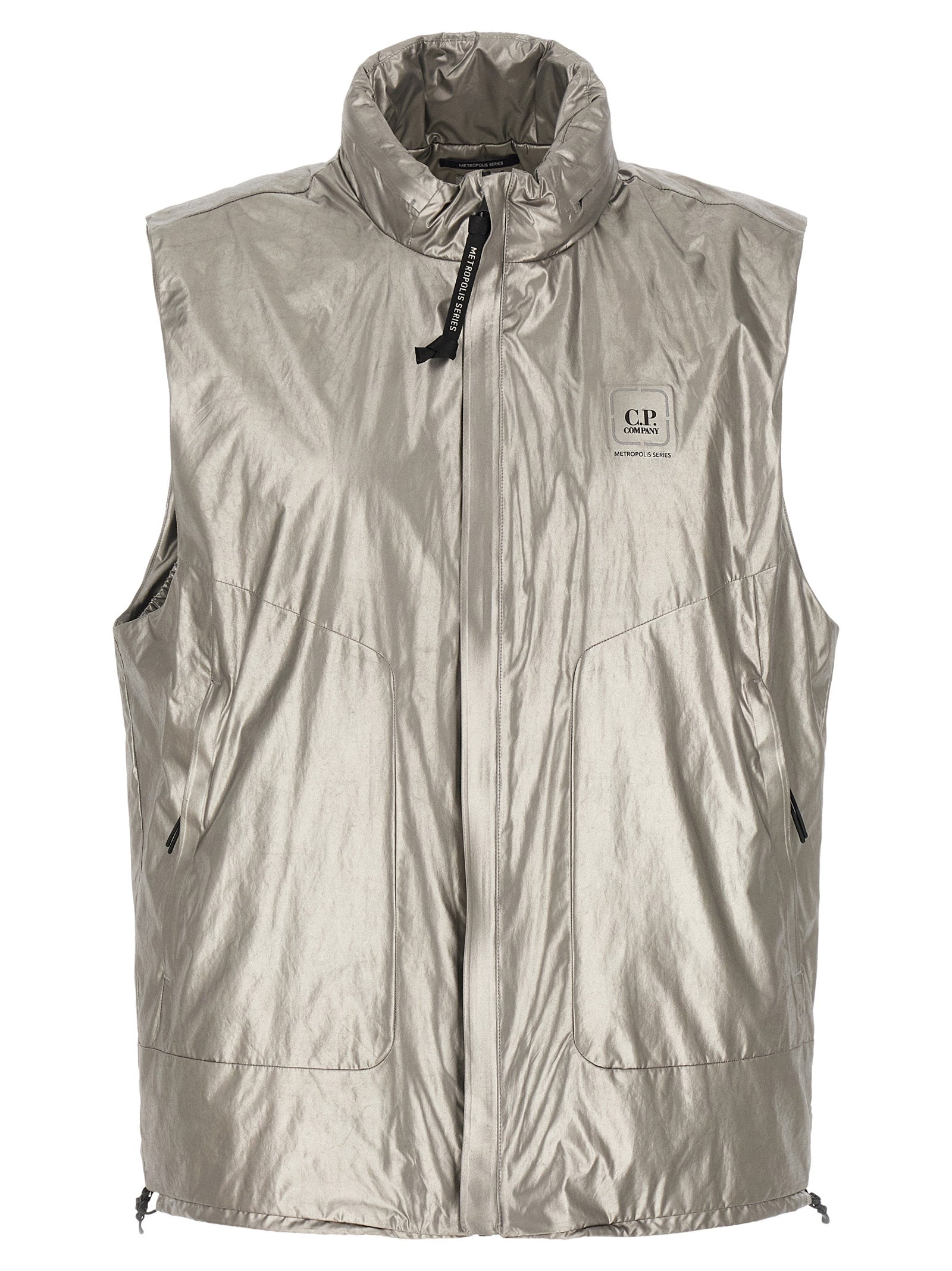 C.P. Company Silver Polyester Sleeveless Men's Jacket