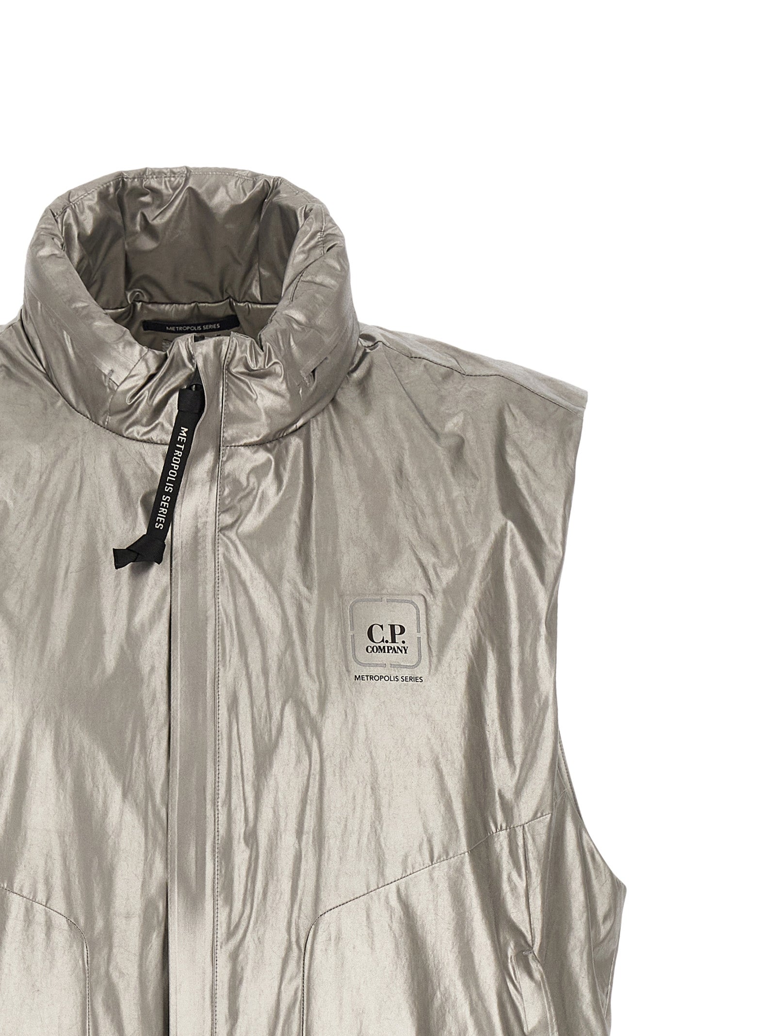 C.P. Company Silver Polyester Sleeveless Men's Jacket