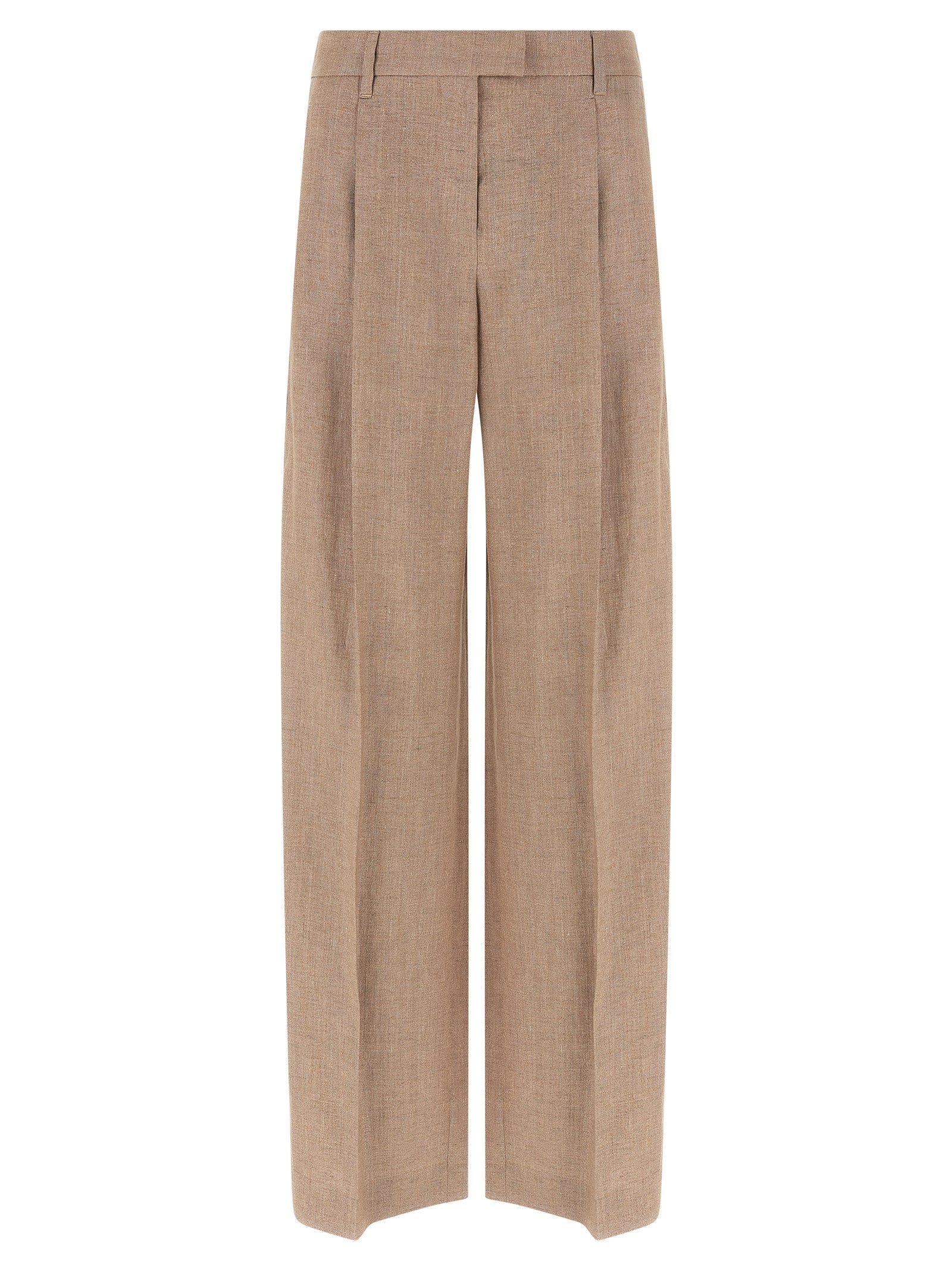 Brunello Cucinelli Multicolor Linen Flared Women's Pants
