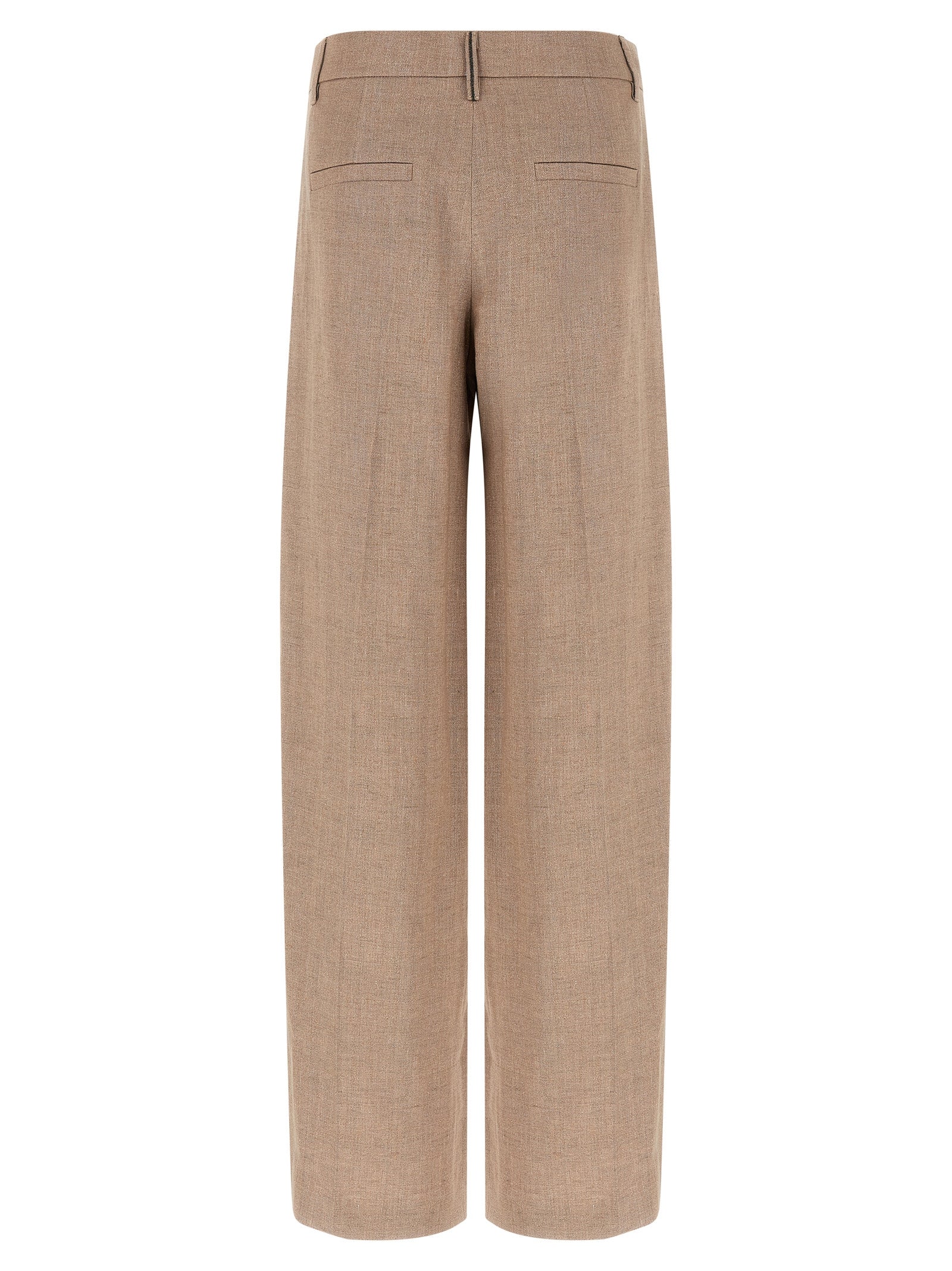 Brunello Cucinelli Multicolor Linen Flared Women's Pants