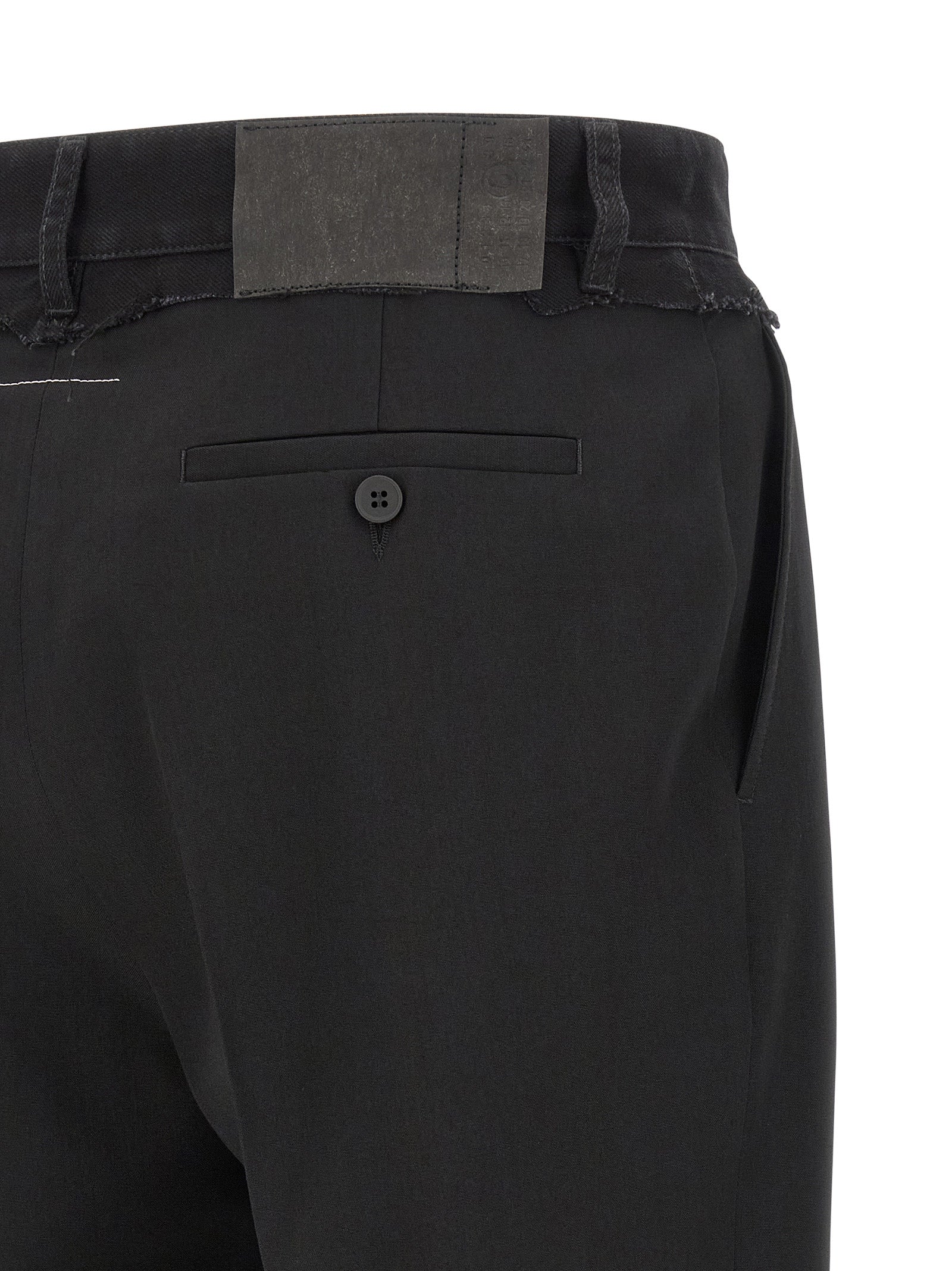 MM6 Maison Margiela Black Polyester Casual Men's Pants