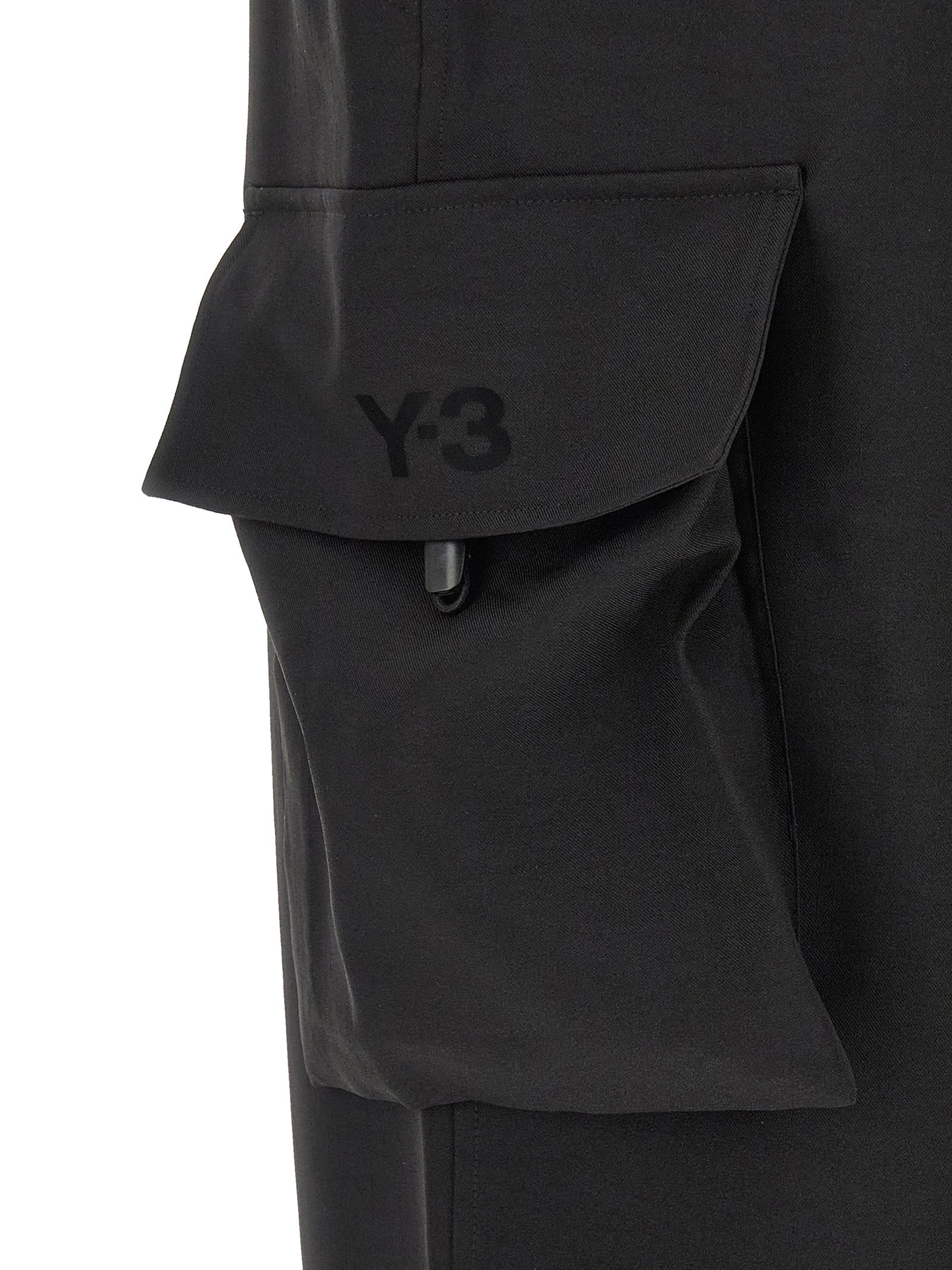 Y-3 Black Polyester Cargo Men's Pants