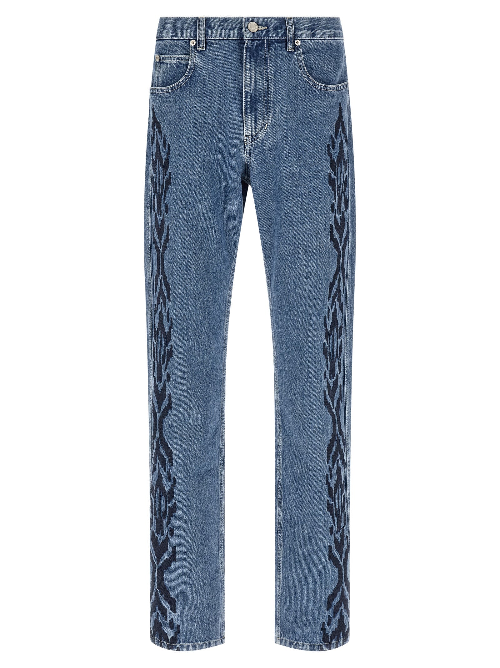 Isabel Marant Blue Cotton Straight-Leg Men's Jeans