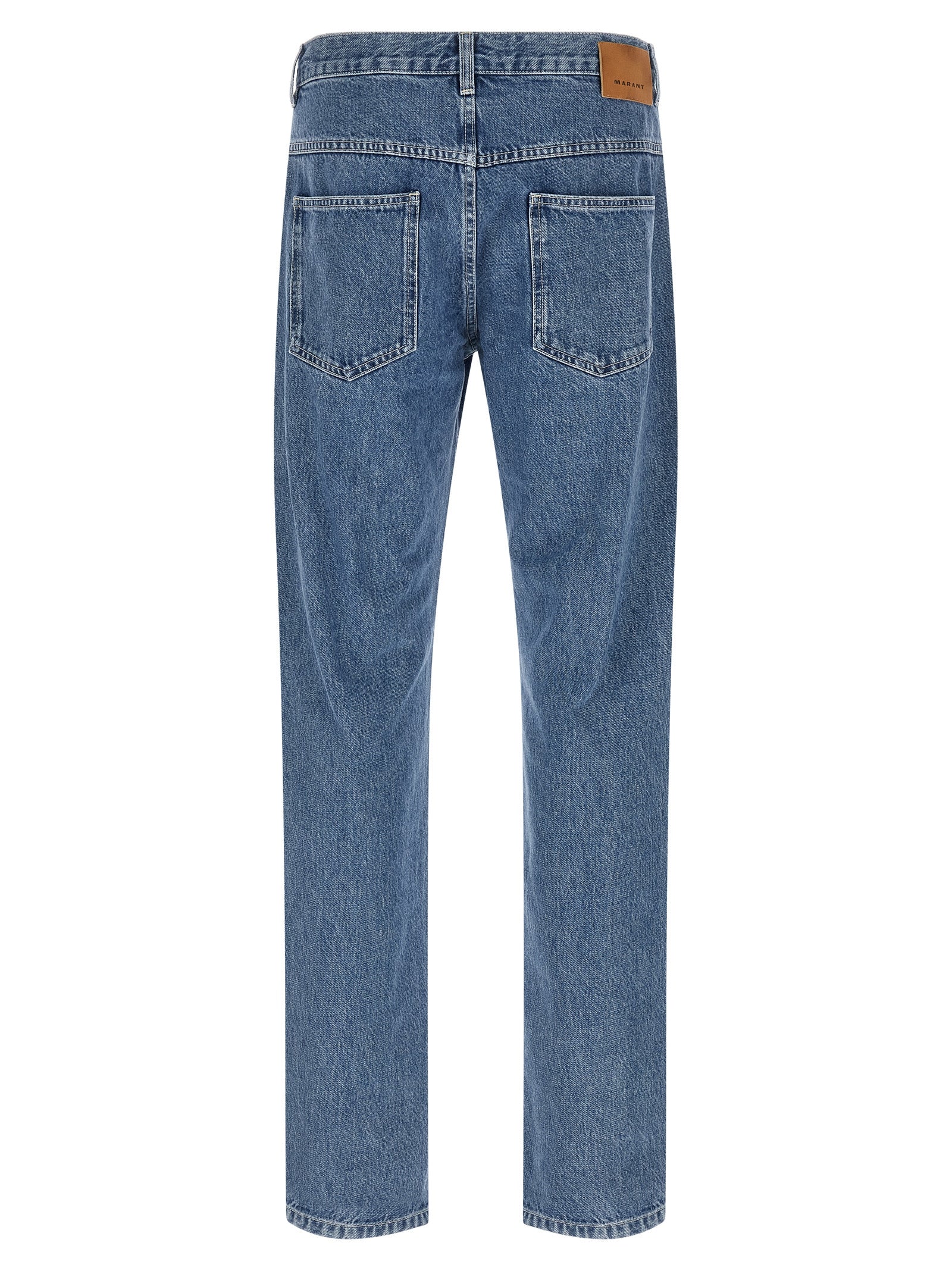 Isabel Marant Blue Cotton Straight-Leg Men's Jeans