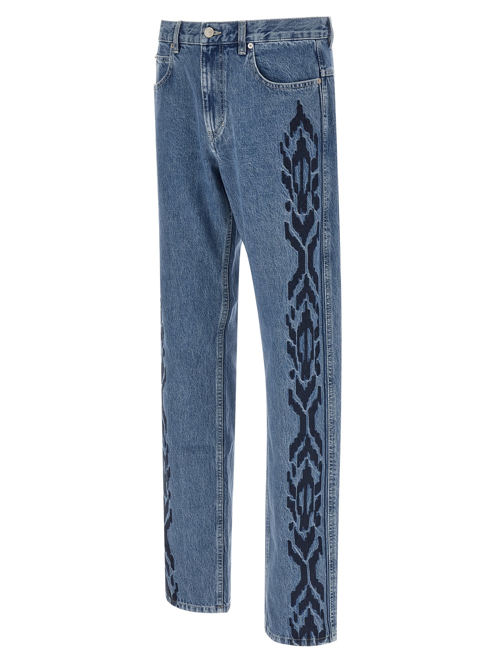 Isabel Marant Blue Cotton Straight-Leg Men's Jeans