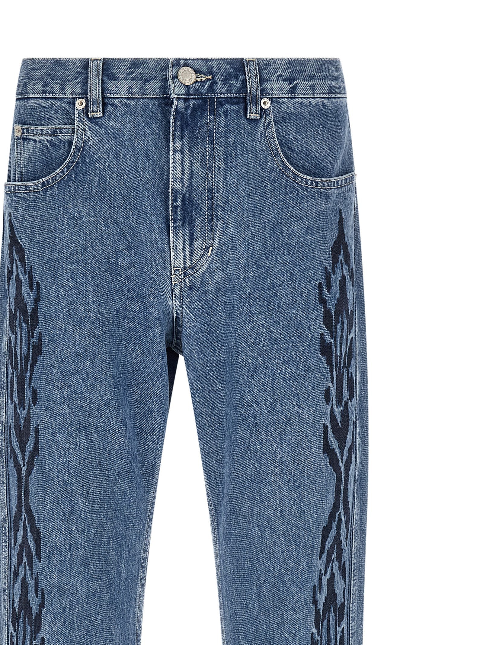 Isabel Marant Blue Cotton Straight-Leg Men's Jeans