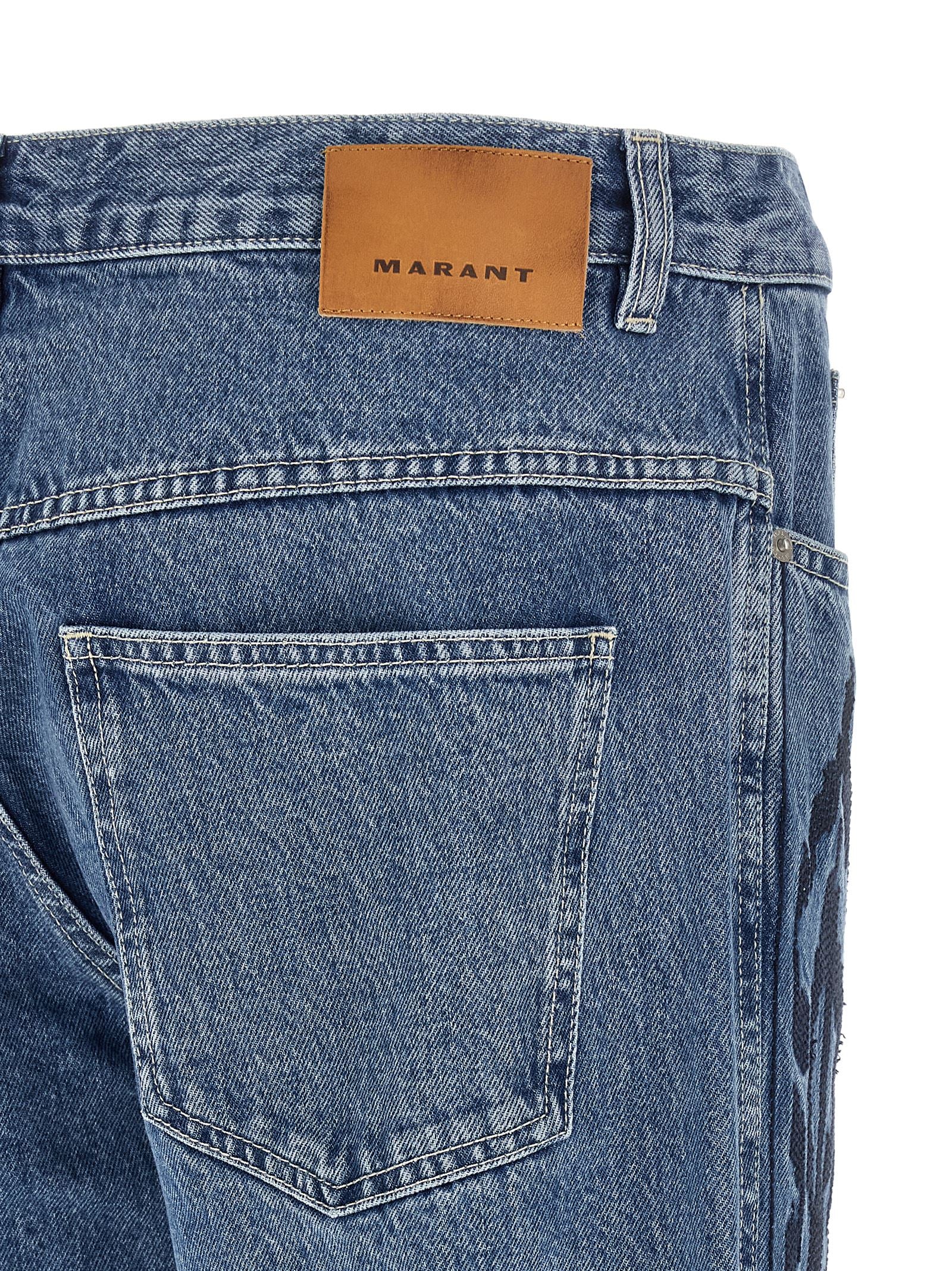 Isabel Marant Blue Cotton Straight-Leg Men's Jeans