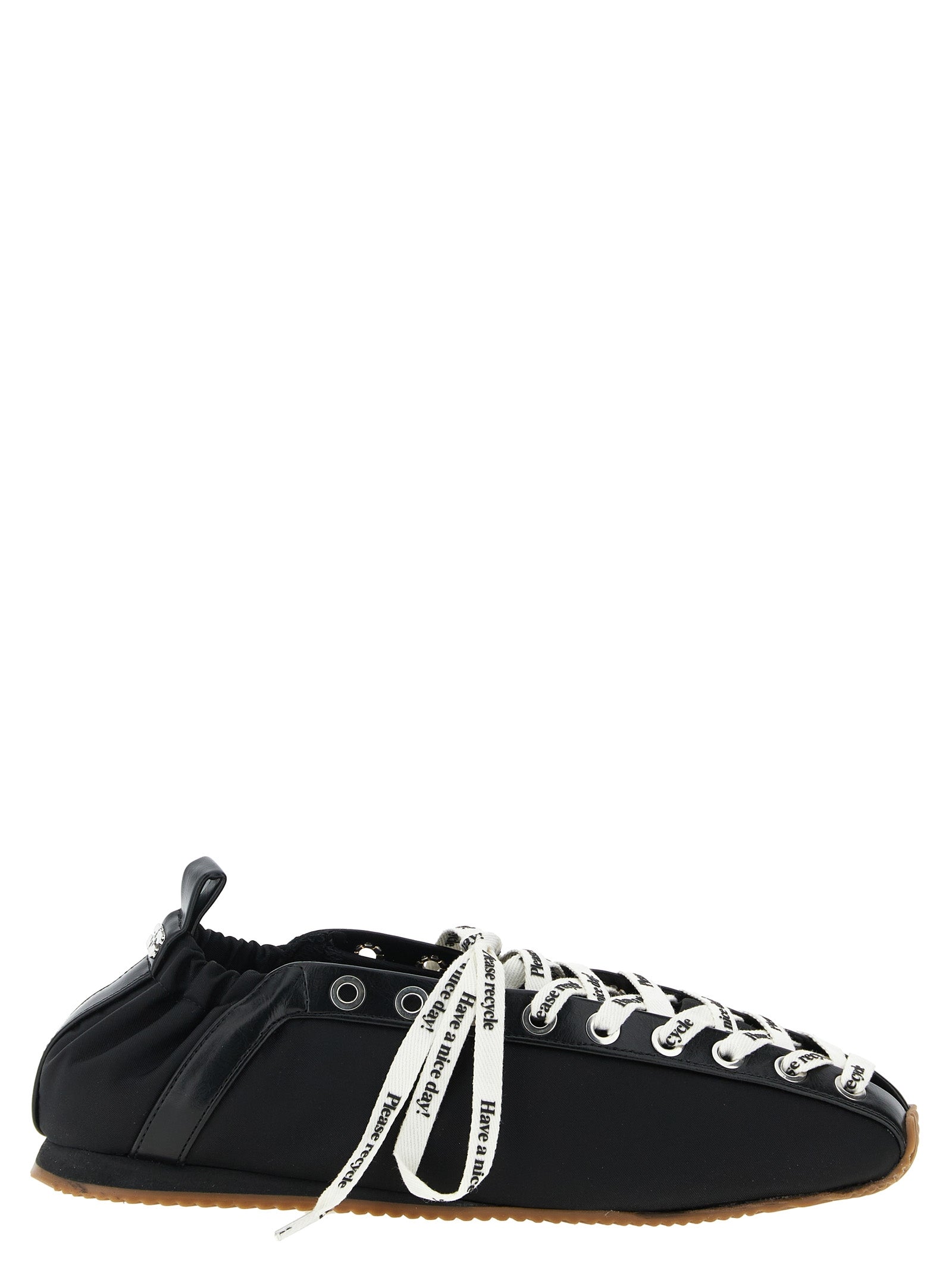 Ganni Black Polyamide Ballet Women's Flats