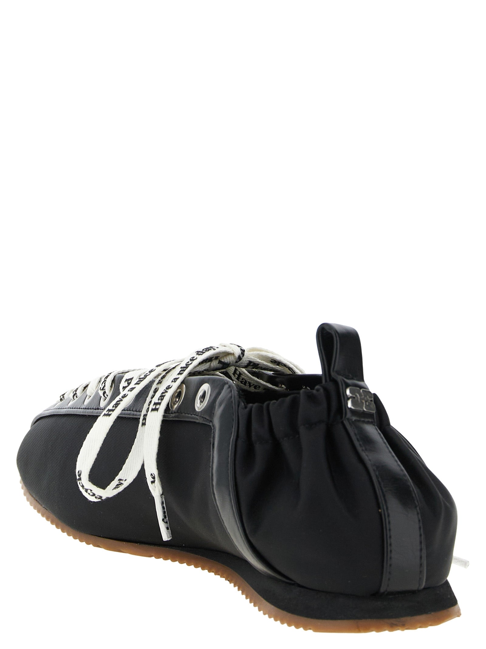 Ganni Black Polyamide Ballet Women's Flats