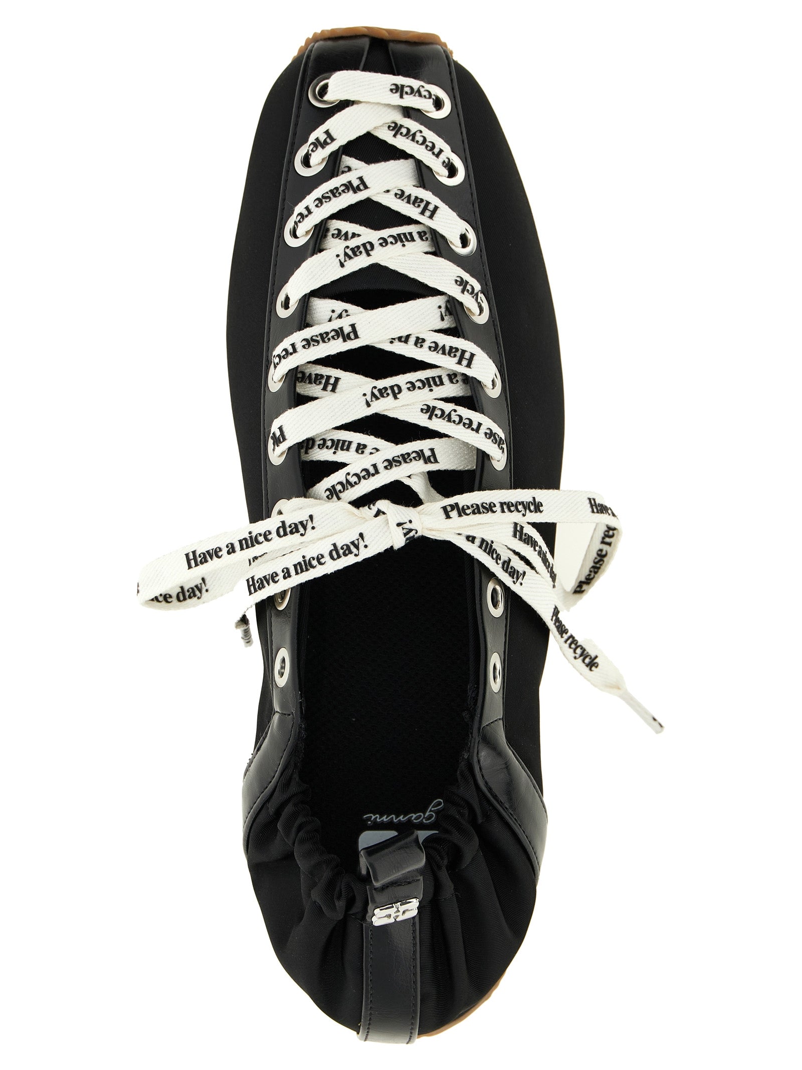 Ganni Black Polyamide Ballet Women's Flats
