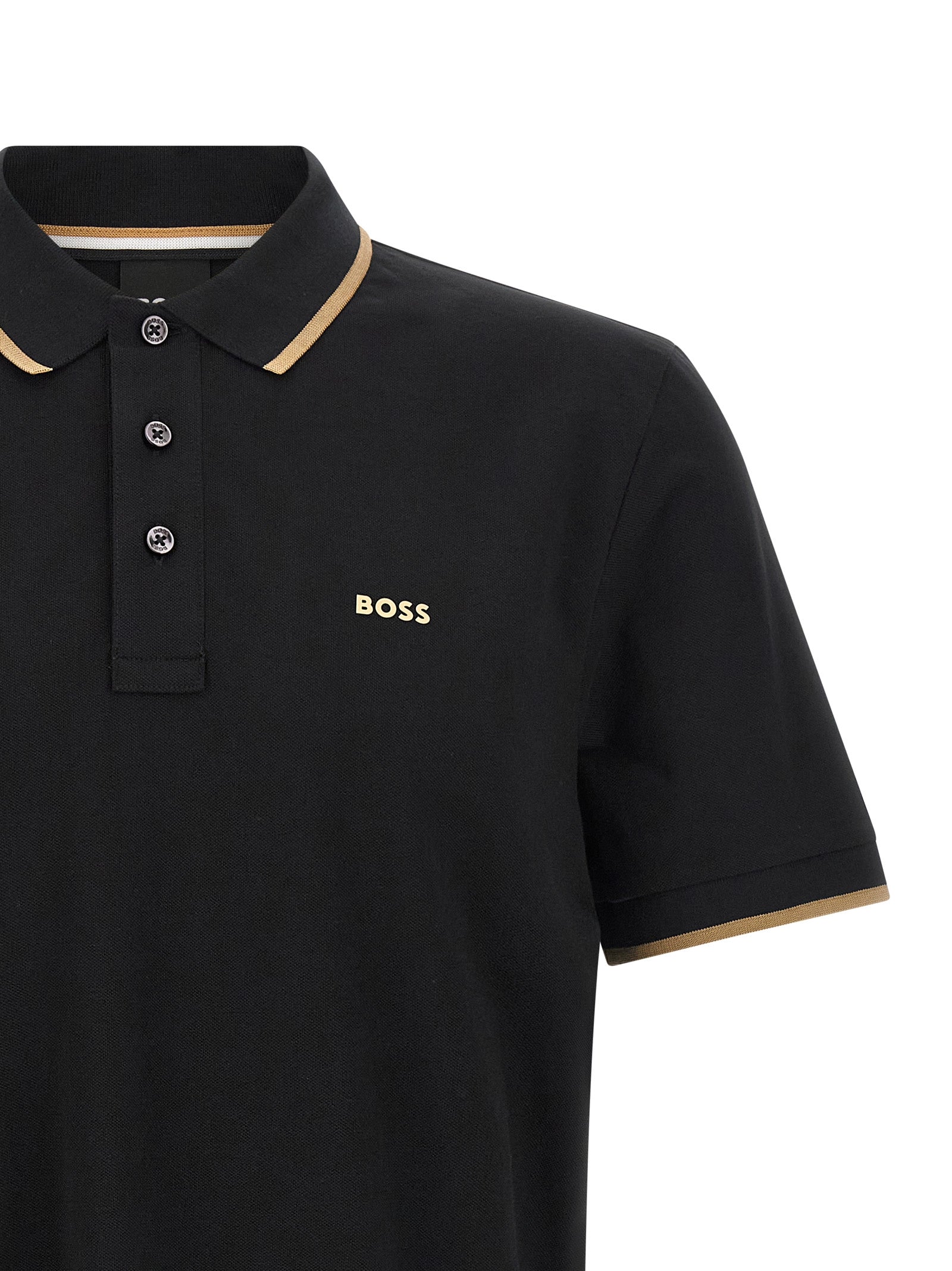 Hugo Boss Black Cotton Polo Men's Shirt