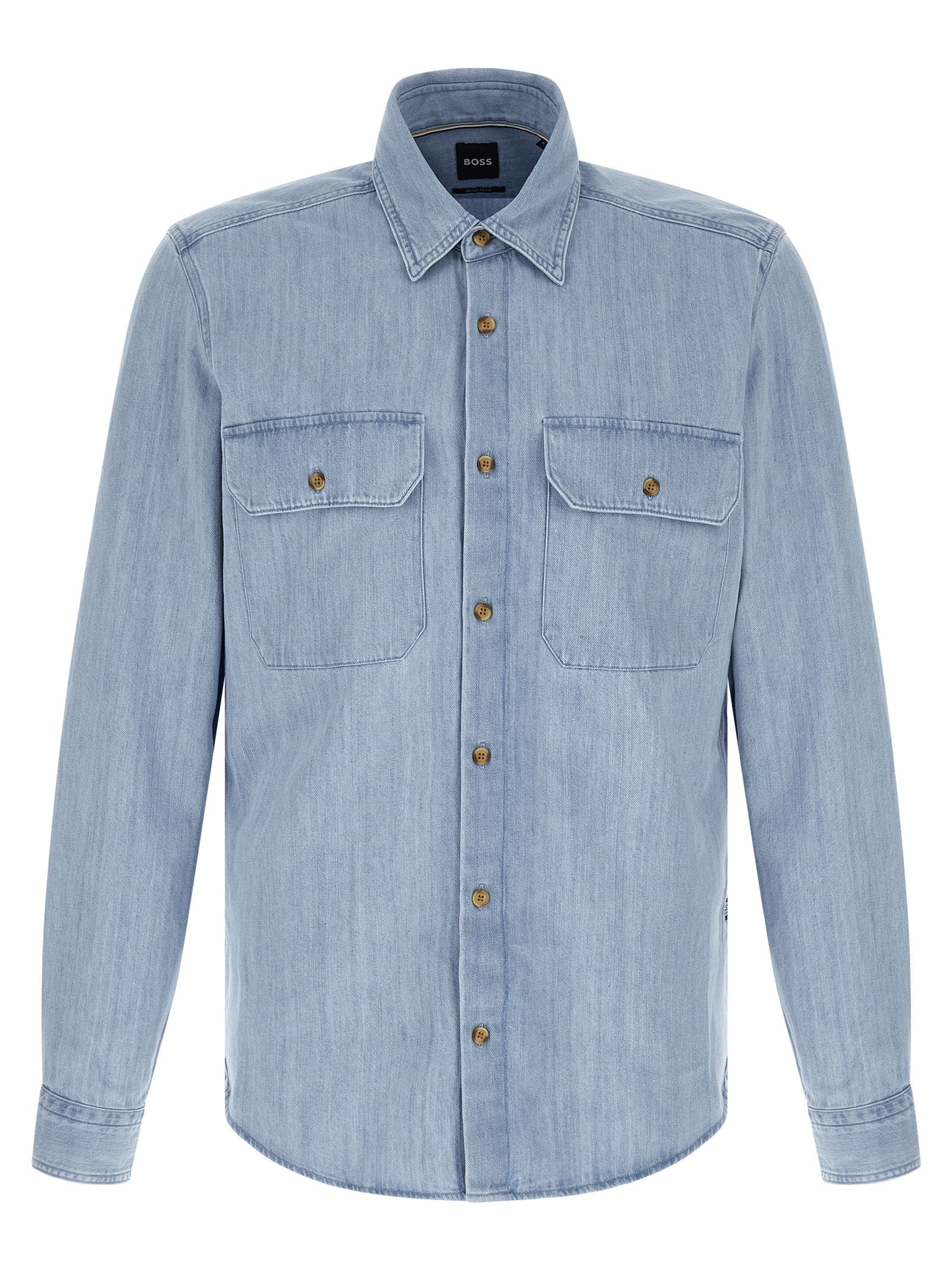 Hugo Boss Blue Cotton Men's Blouse