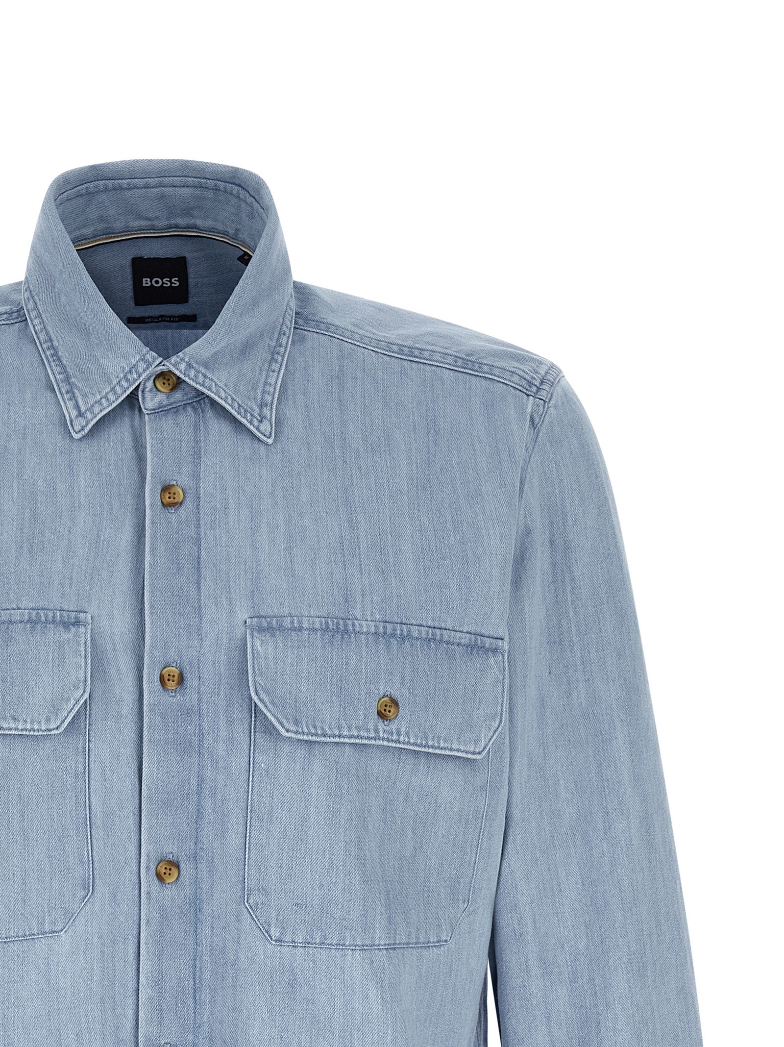 Hugo Boss Blue Cotton Men's Blouse