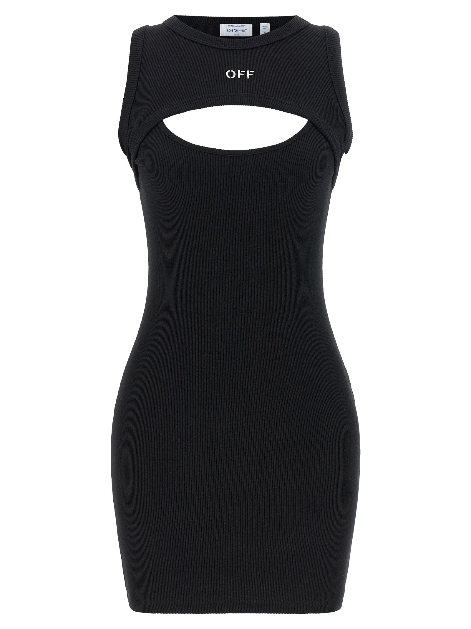 Off-White Bicolor Cotton Short Women's Dress