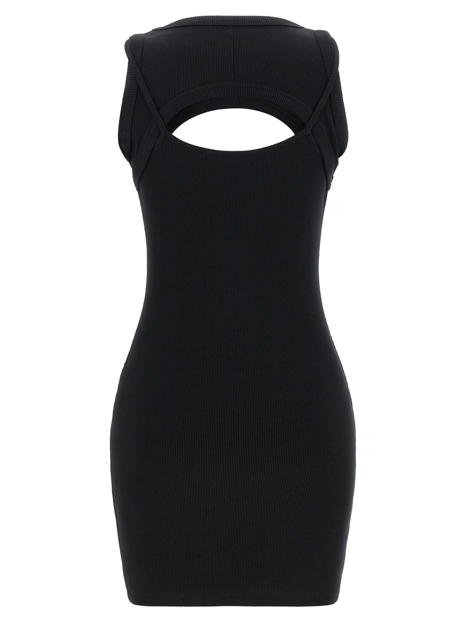Off-White Bicolor Cotton Short Women's Dress
