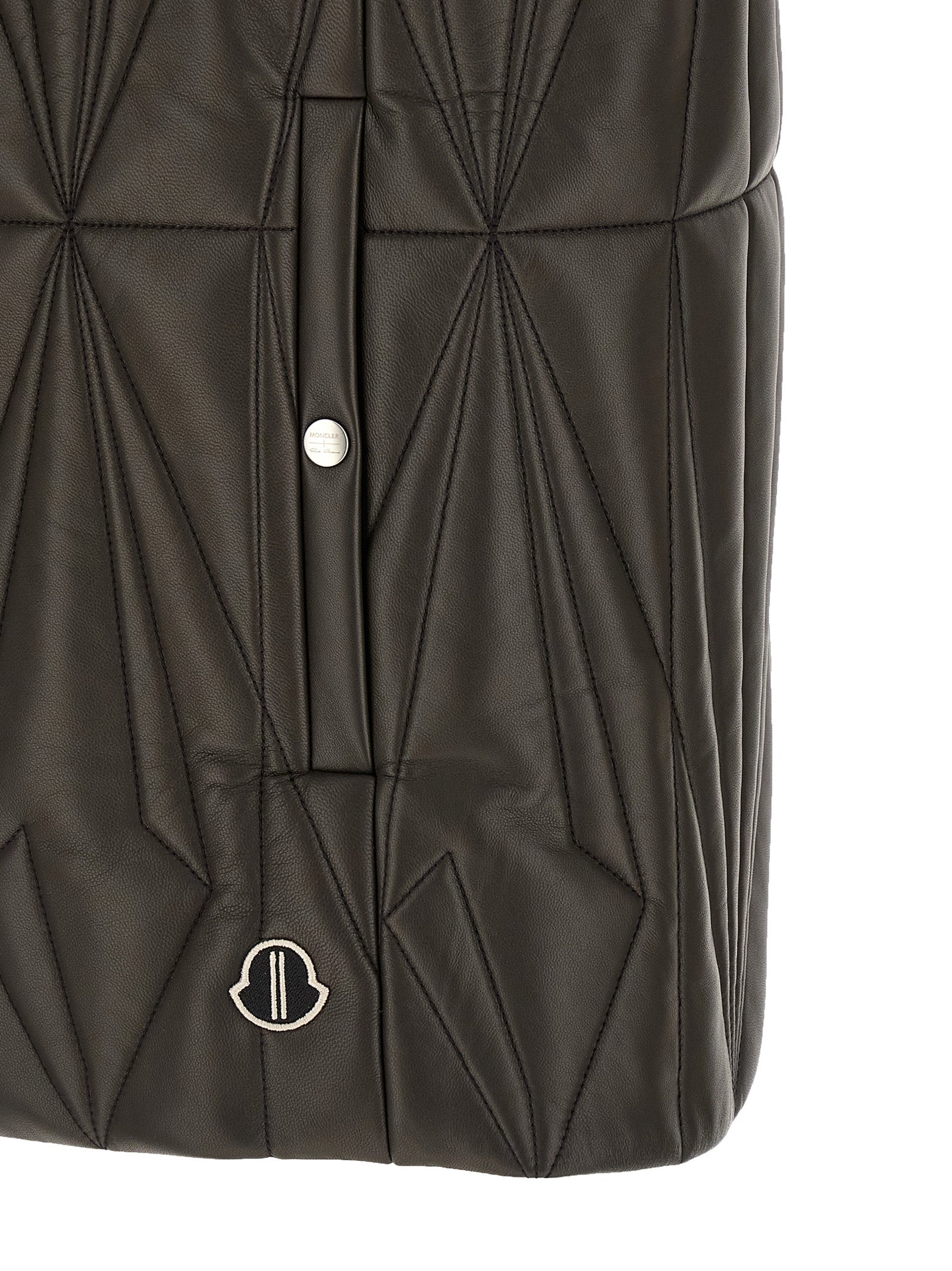 Rick Owens Brown Lamb Leather Sleeveless Men's Jacket