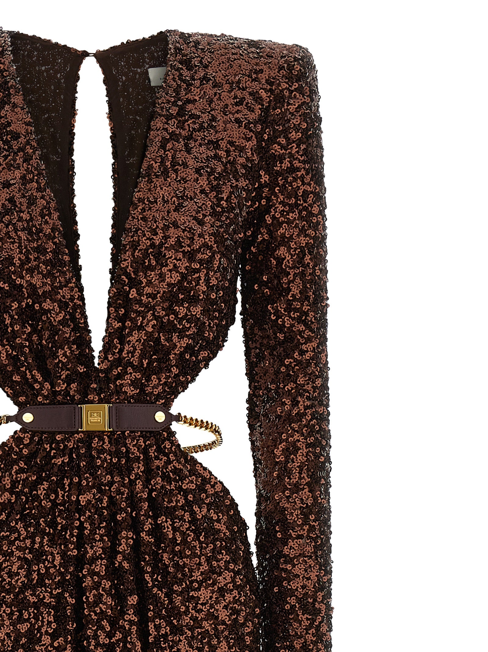 Elisabetta Franchi Brown Polyester Long Women's Dress