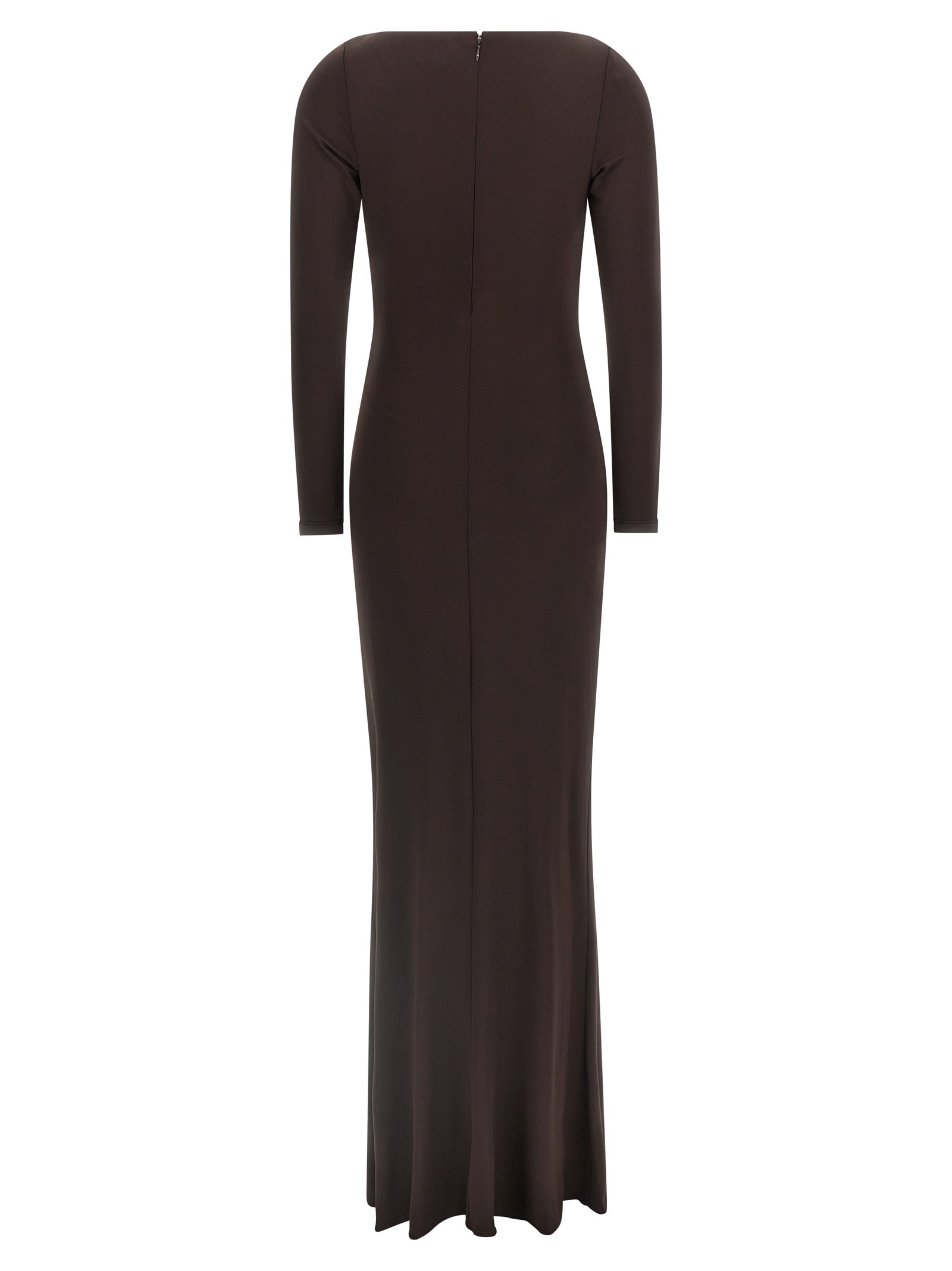 Elisabetta Franchi Brown Viscose Long Women's Dress