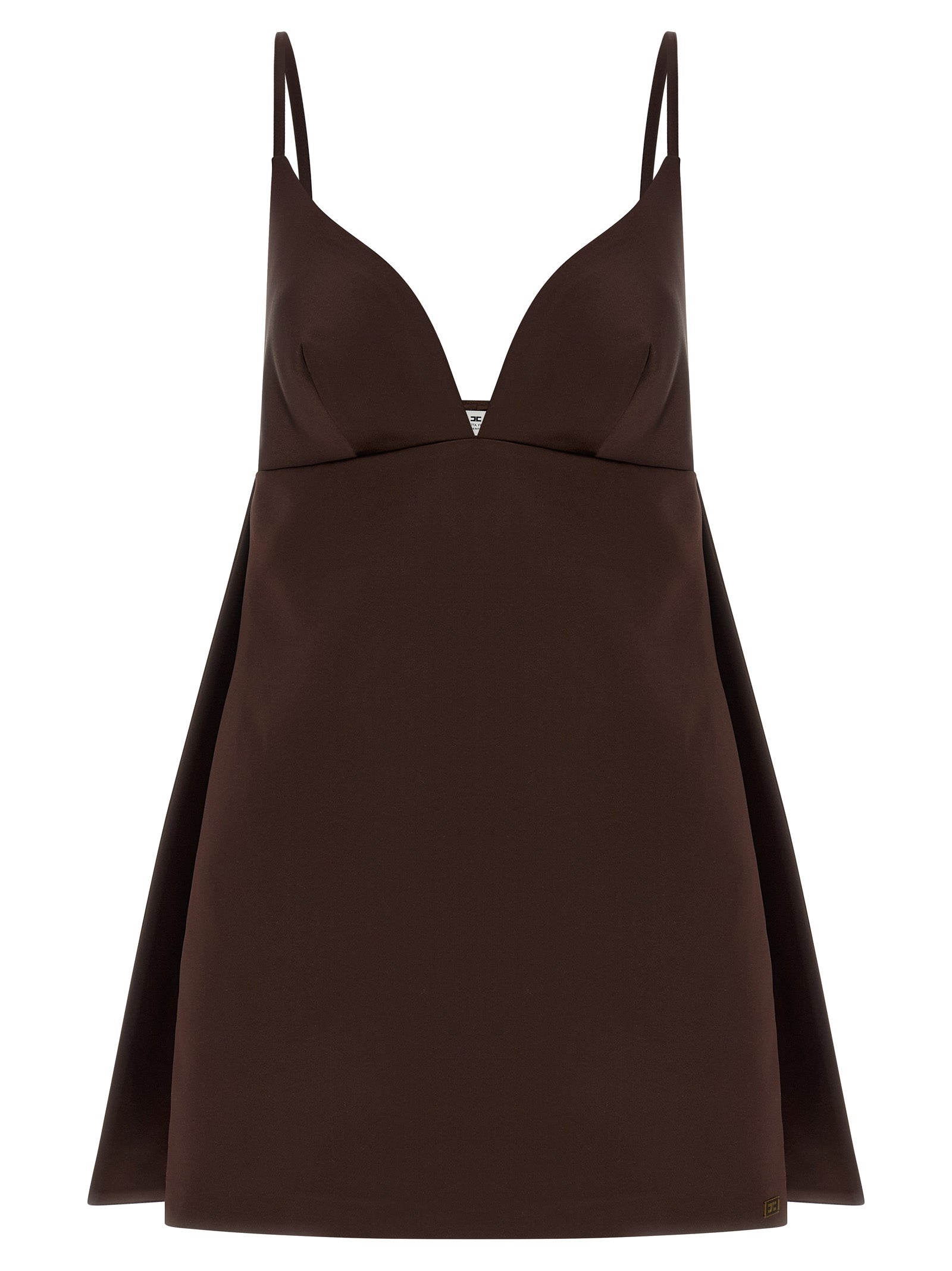Elisabetta Franchi Brown Polyester Short Women's Dress