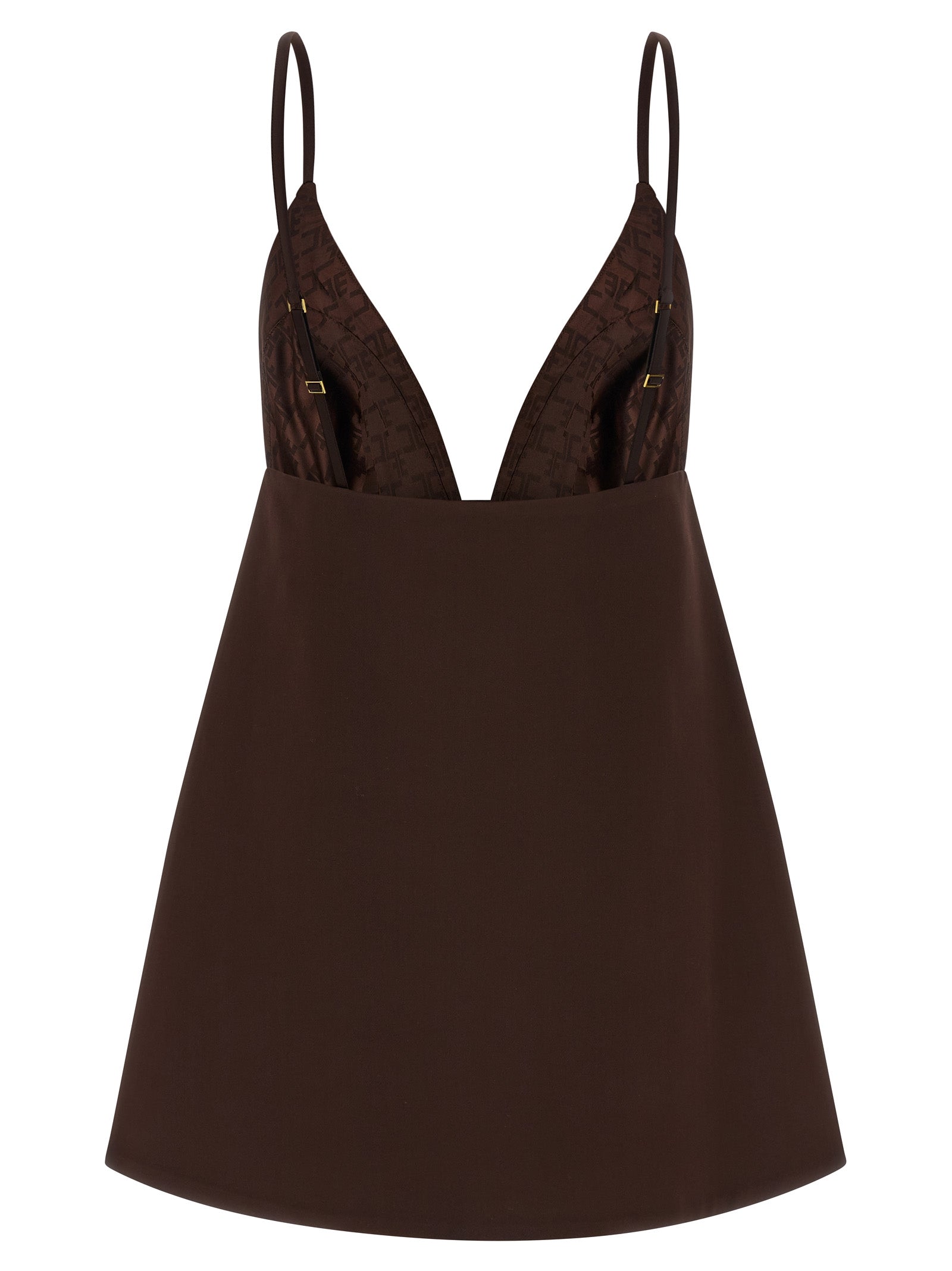 Elisabetta Franchi Brown Polyester Short Women's Dress