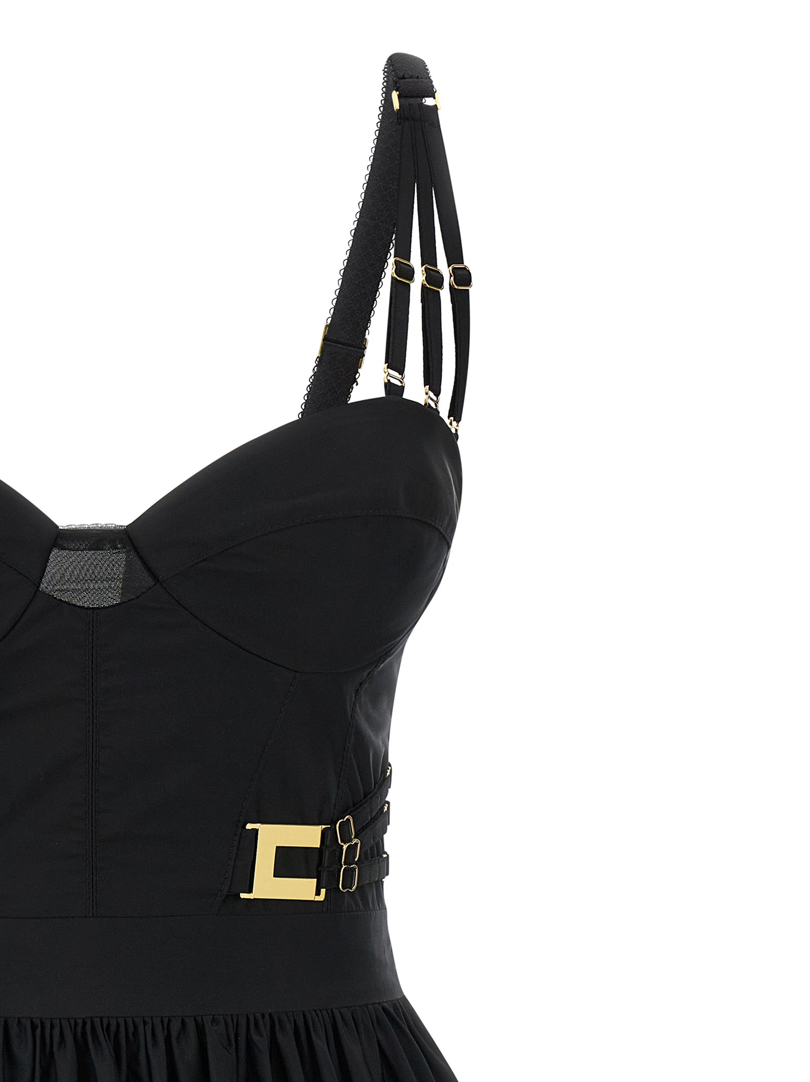 Elisabetta Franchi Black Polyester Short Women's Dress