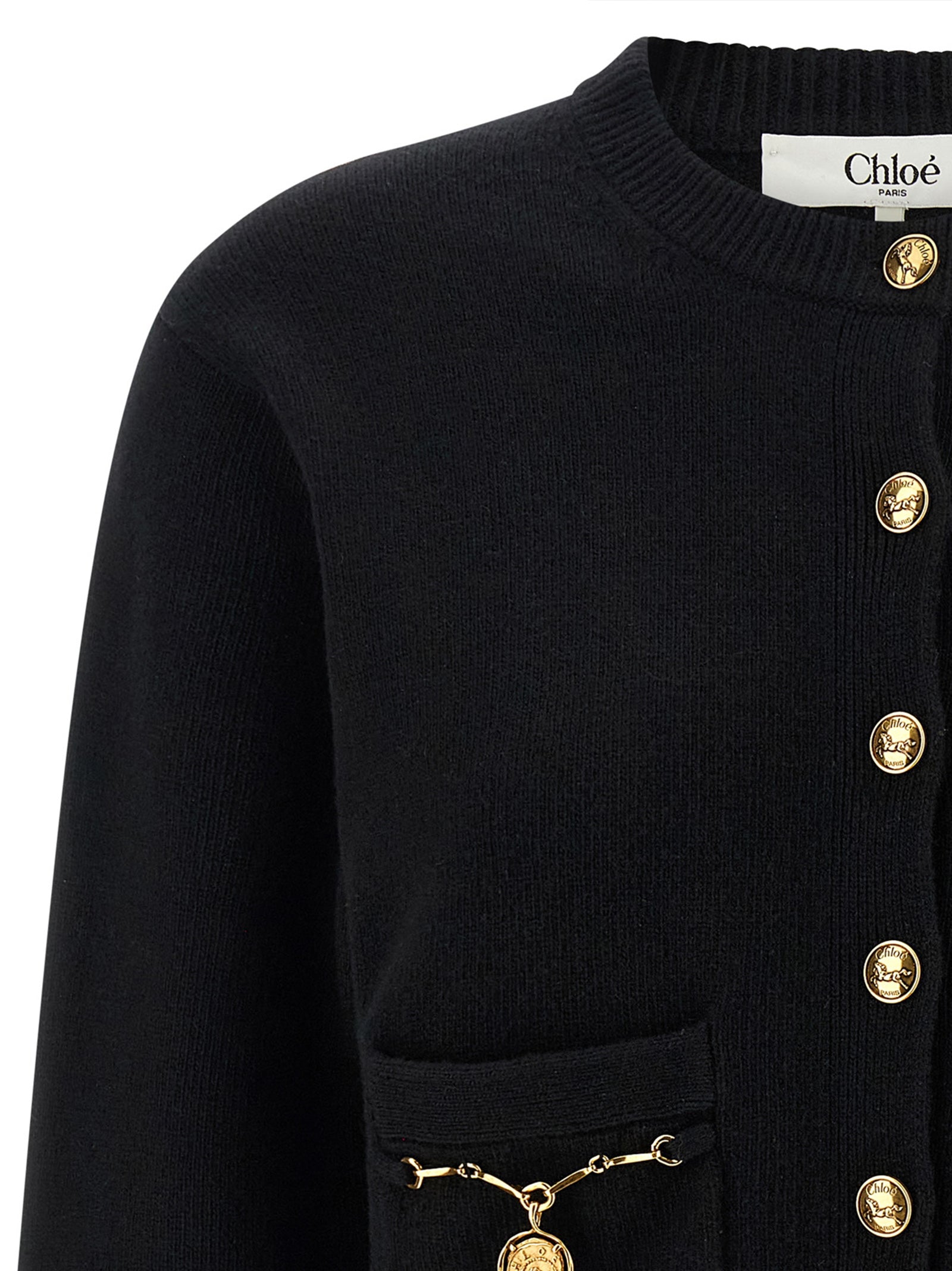 Chloé Black Wool Women's Cardigan
