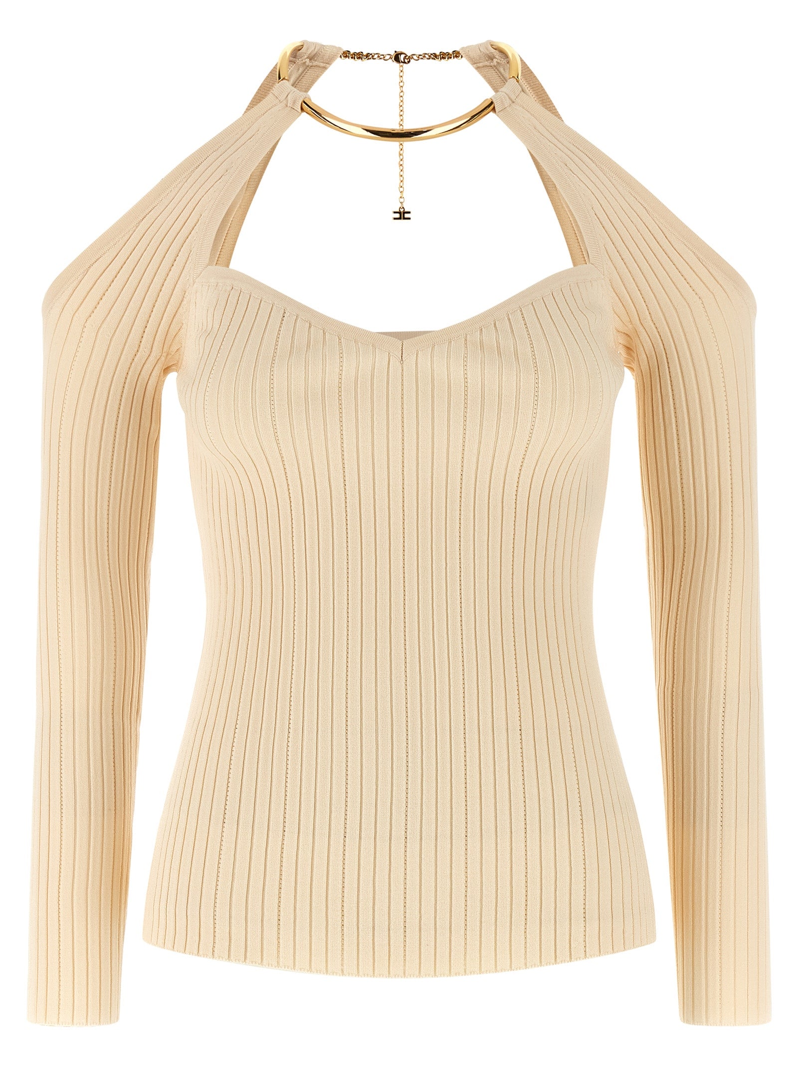 Elisabetta Franchi Beige Viscose Women's Cardigan