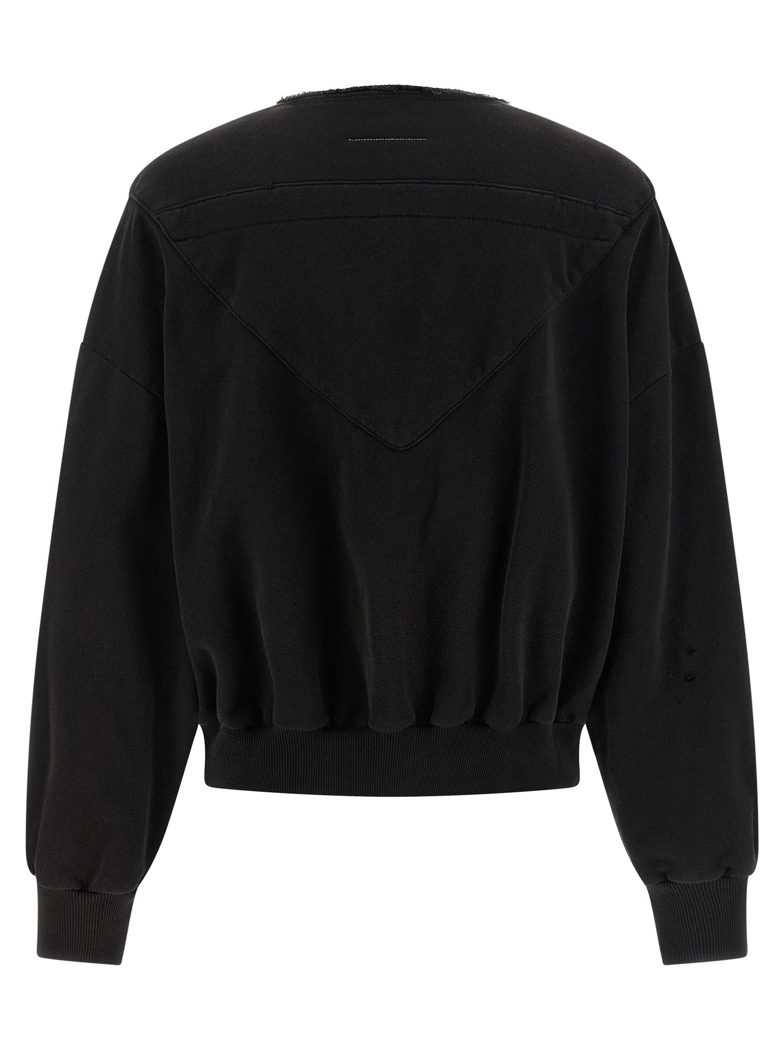 MM6 Maison Margiela Black Cotton Women's Sweatshirt