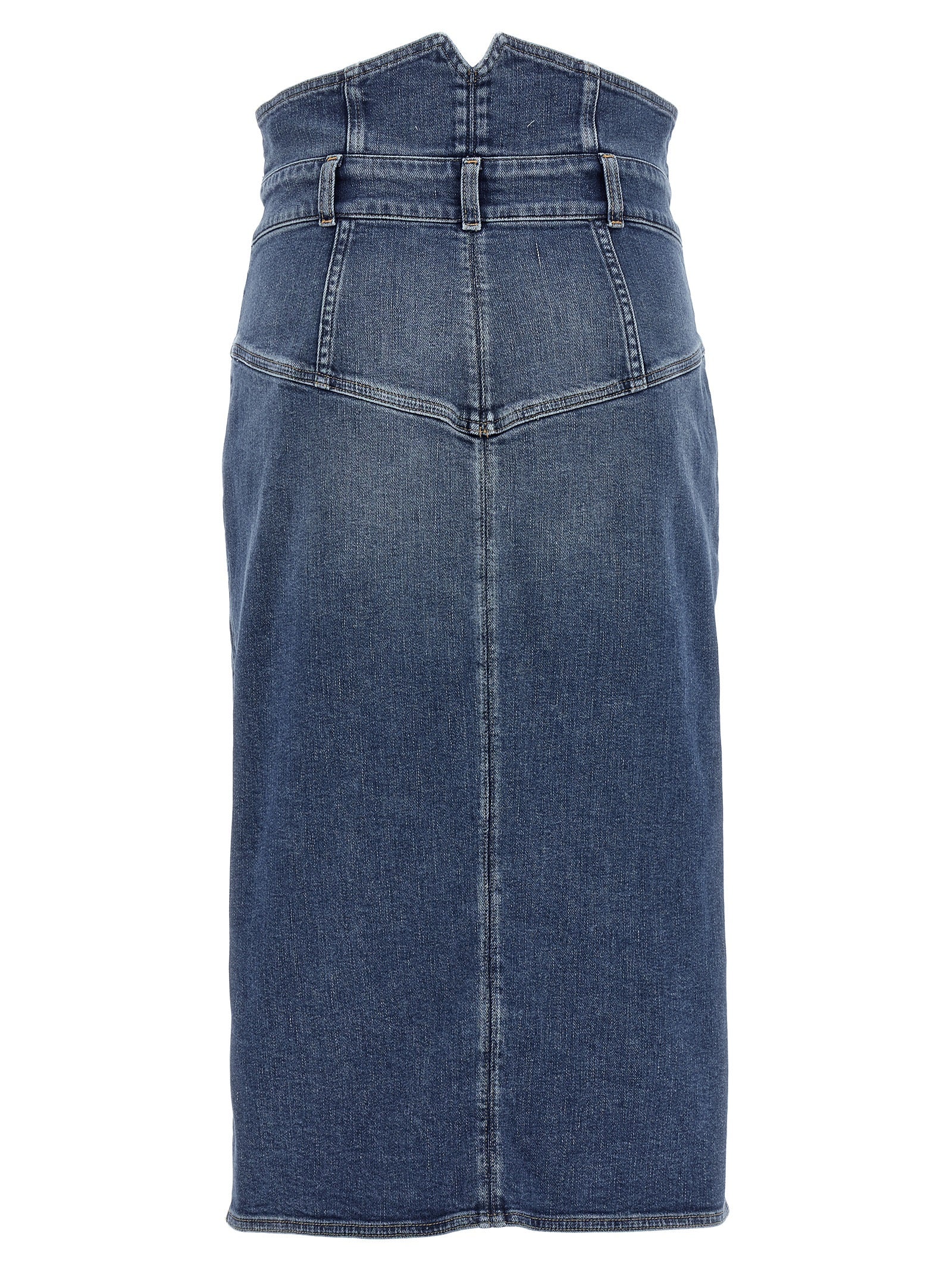 Elisabetta Franchi Blue Cotton Midi Women's Skirt