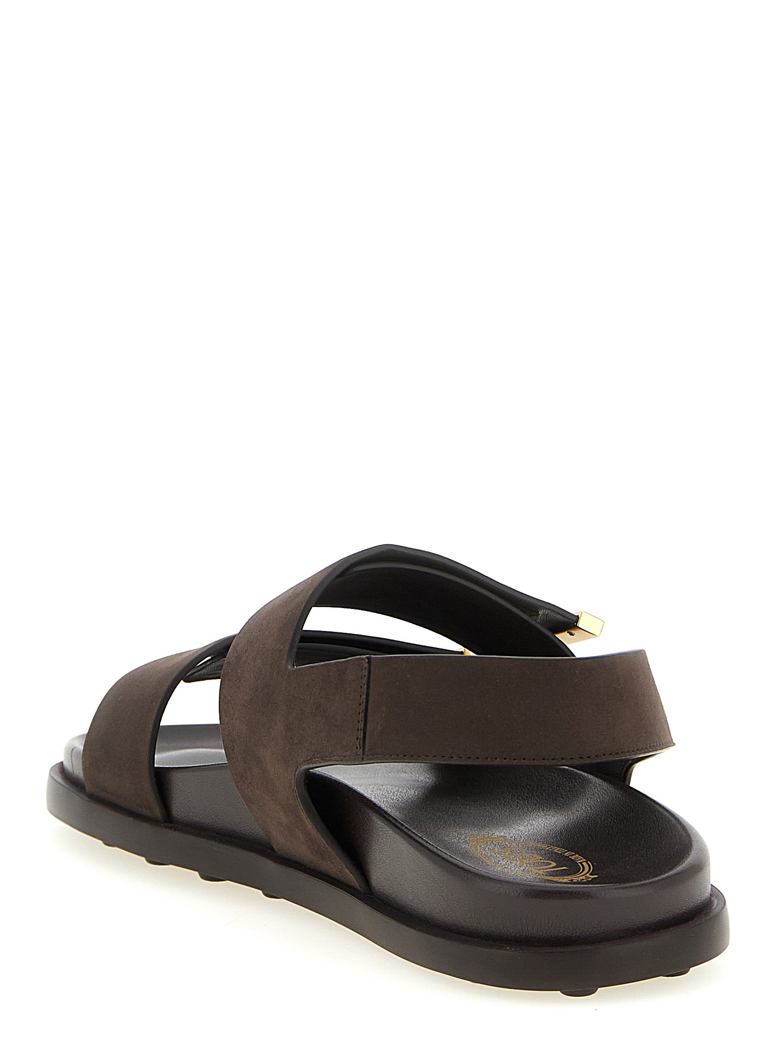 Tod's Brown Calfskin Flat Women's Sandals
